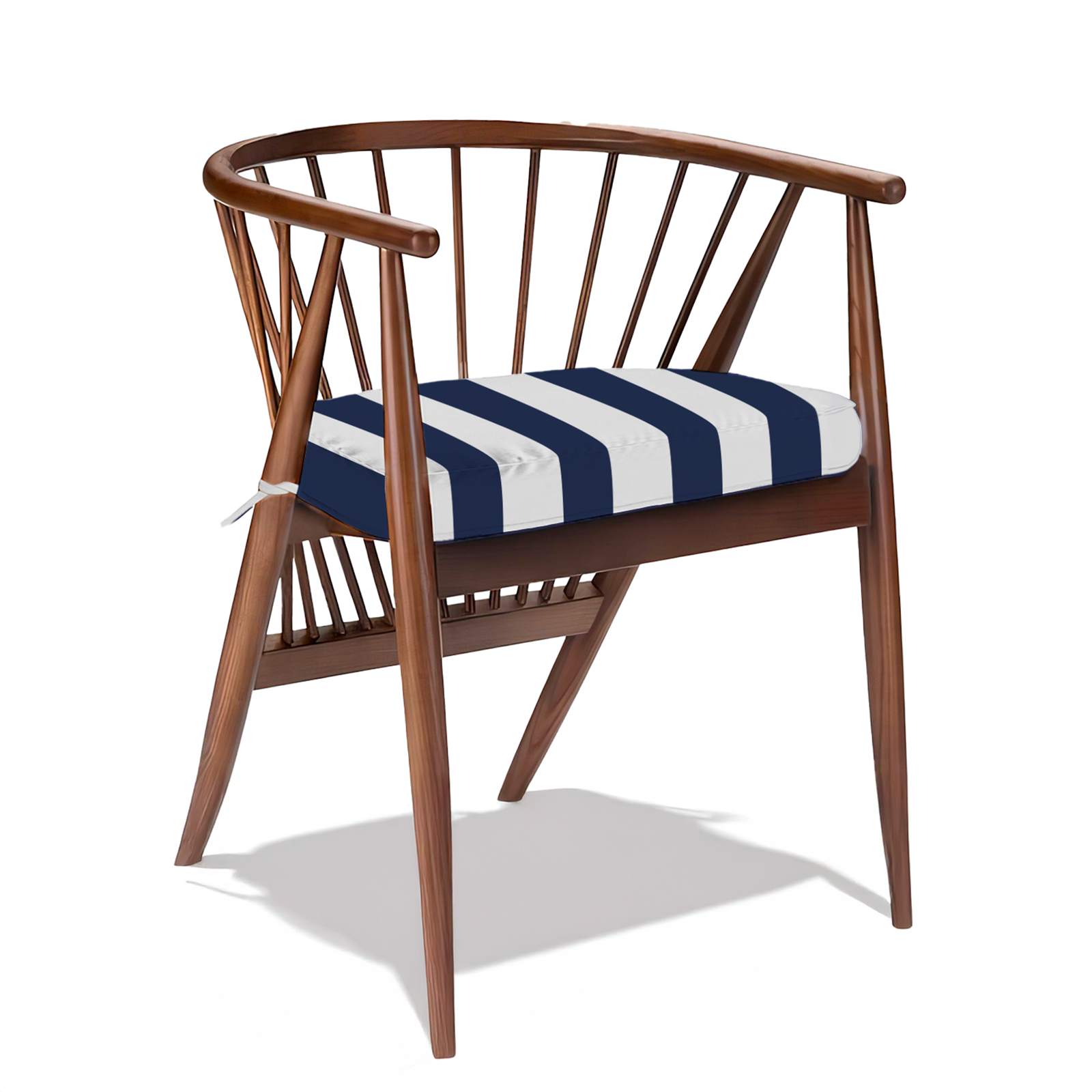 Cuscino Sagomato per Sedia Interni Esterni Set da 2 Pezzi Stondato con Laccetti 45x43 cm vari colori