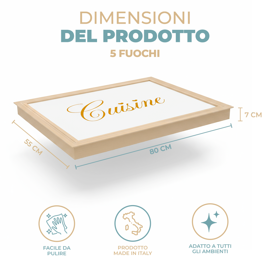 Coprifornello in legno marmorizzato Cousine Made in Italy Varie misure