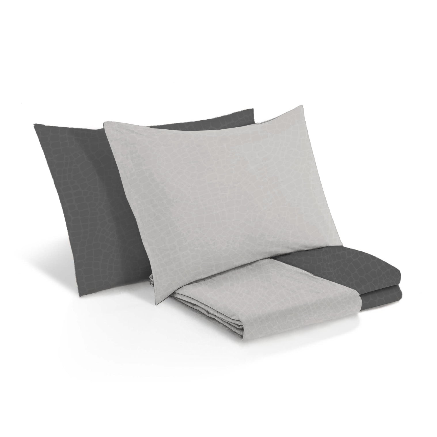 Copripiumino Singolo 155x200 cm in Microfibra Bicolore vari colori per letto una piazza Cromo