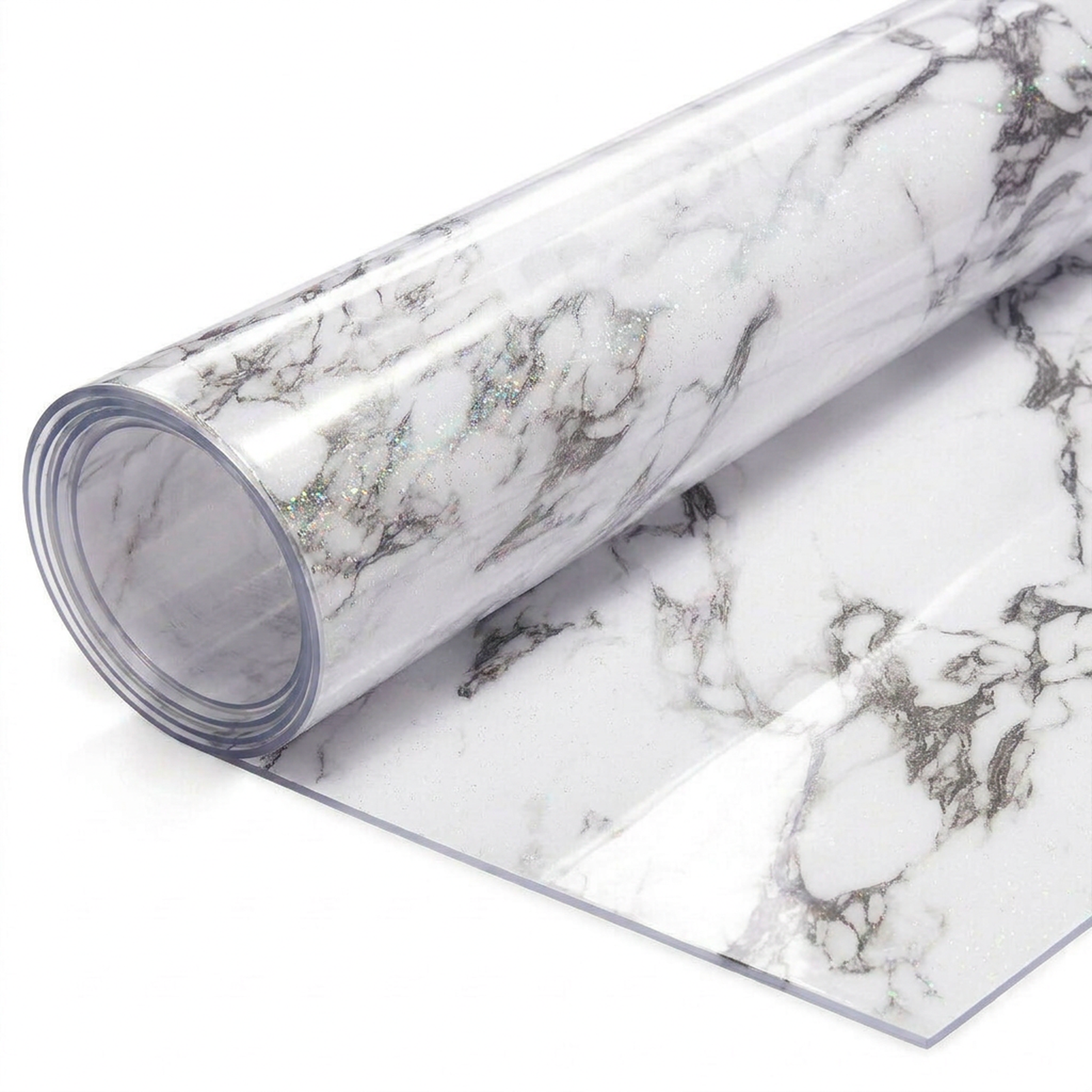 Pellicola Protettiva per Tavolo Effetto Marmo Bianco Nero – Antigrasso, Impermeabile e Lavabile – Spessore 1 mm – Varie Misure