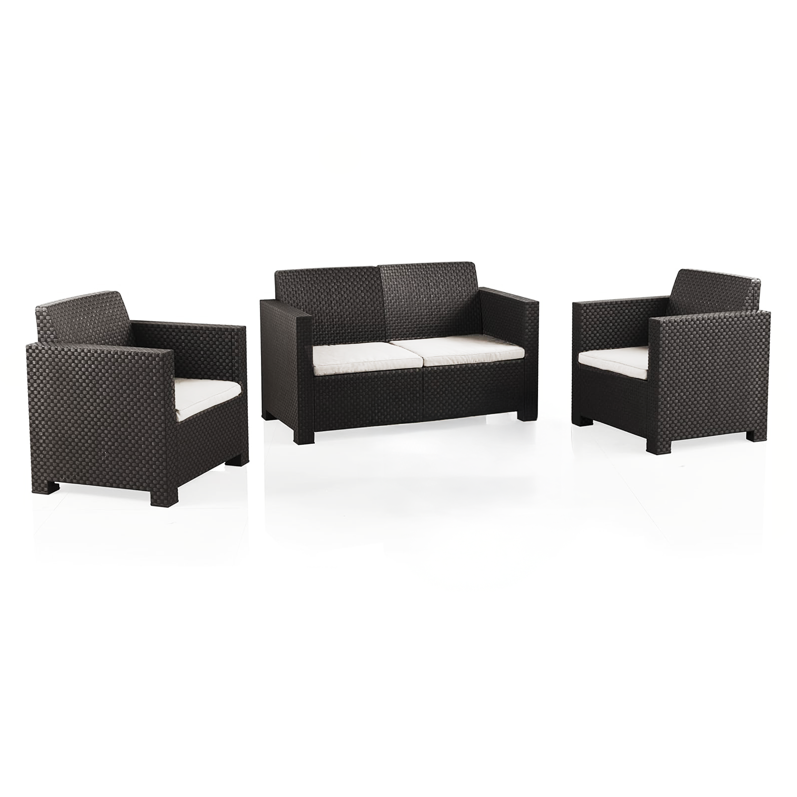 Set 4 Cuscini da Esterno per Salottino in Rattan 58×51 cm – Sfoderabili, Tessuto in Poliestere, Spessore 5 cm, Made in Italy