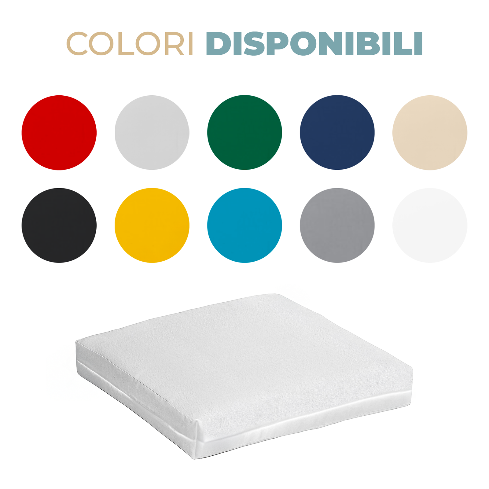 Set 4 Cuscini da Esterno per Salottino in Rattan 58×51 cm – Sfoderabili, Tessuto in Poliestere, Spessore 5 cm, Made in Italy