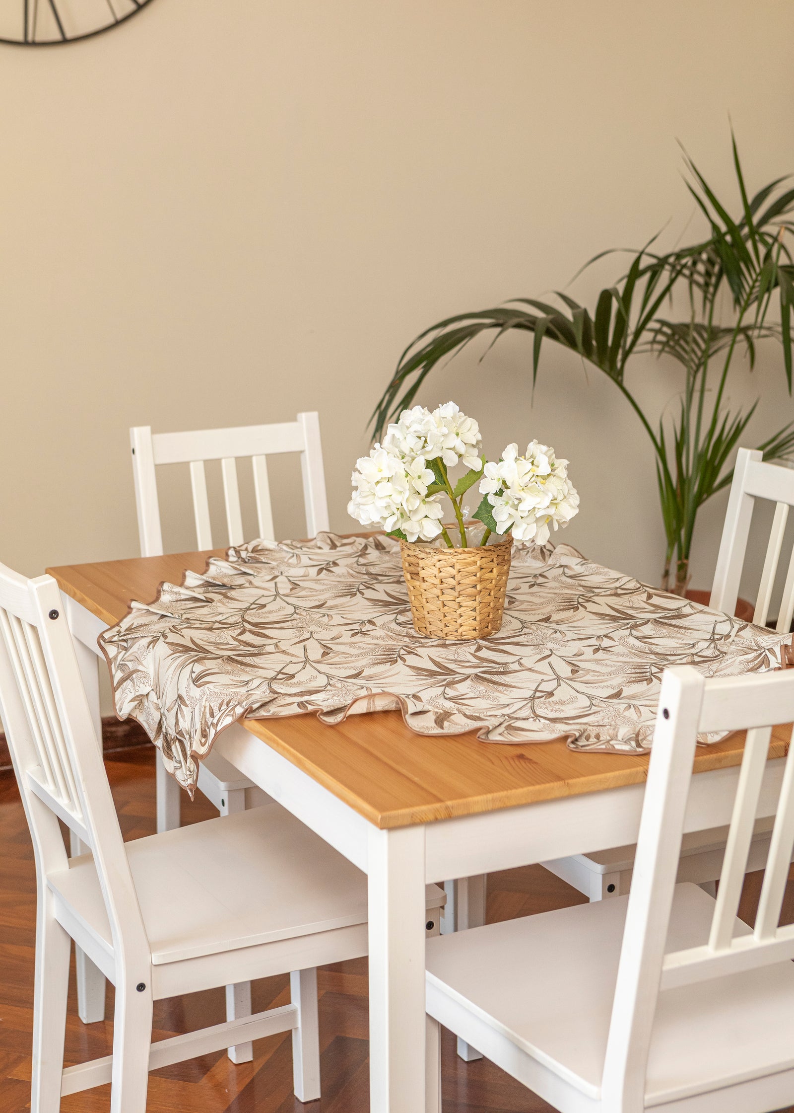 Centrotavola Quadrato 90x90 cm moderno in misto cotone Shabby Chic Ulivo