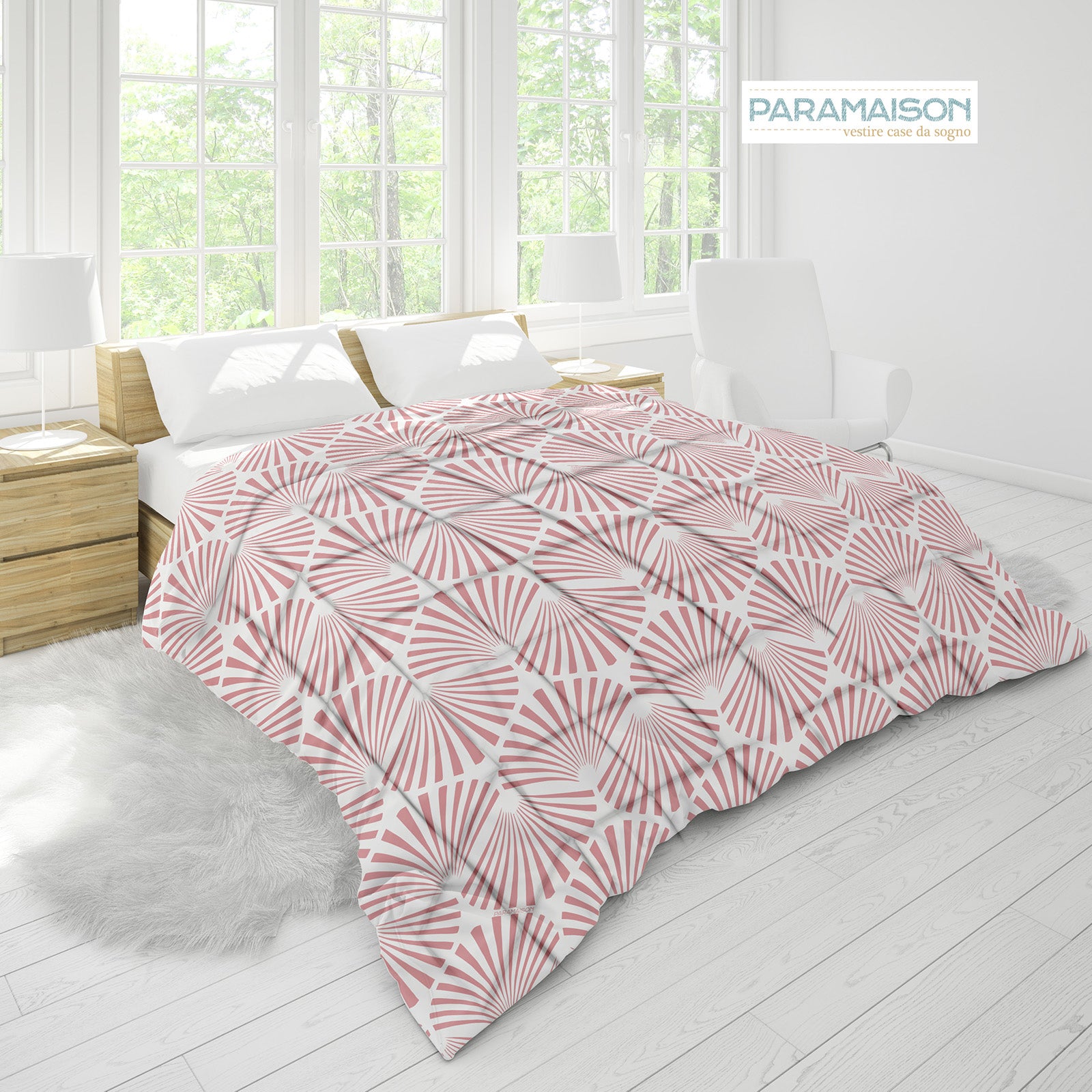 Trapunta Stampa Digitale Matrimoniale 260x270 piumone king size fantasia Conchiglia