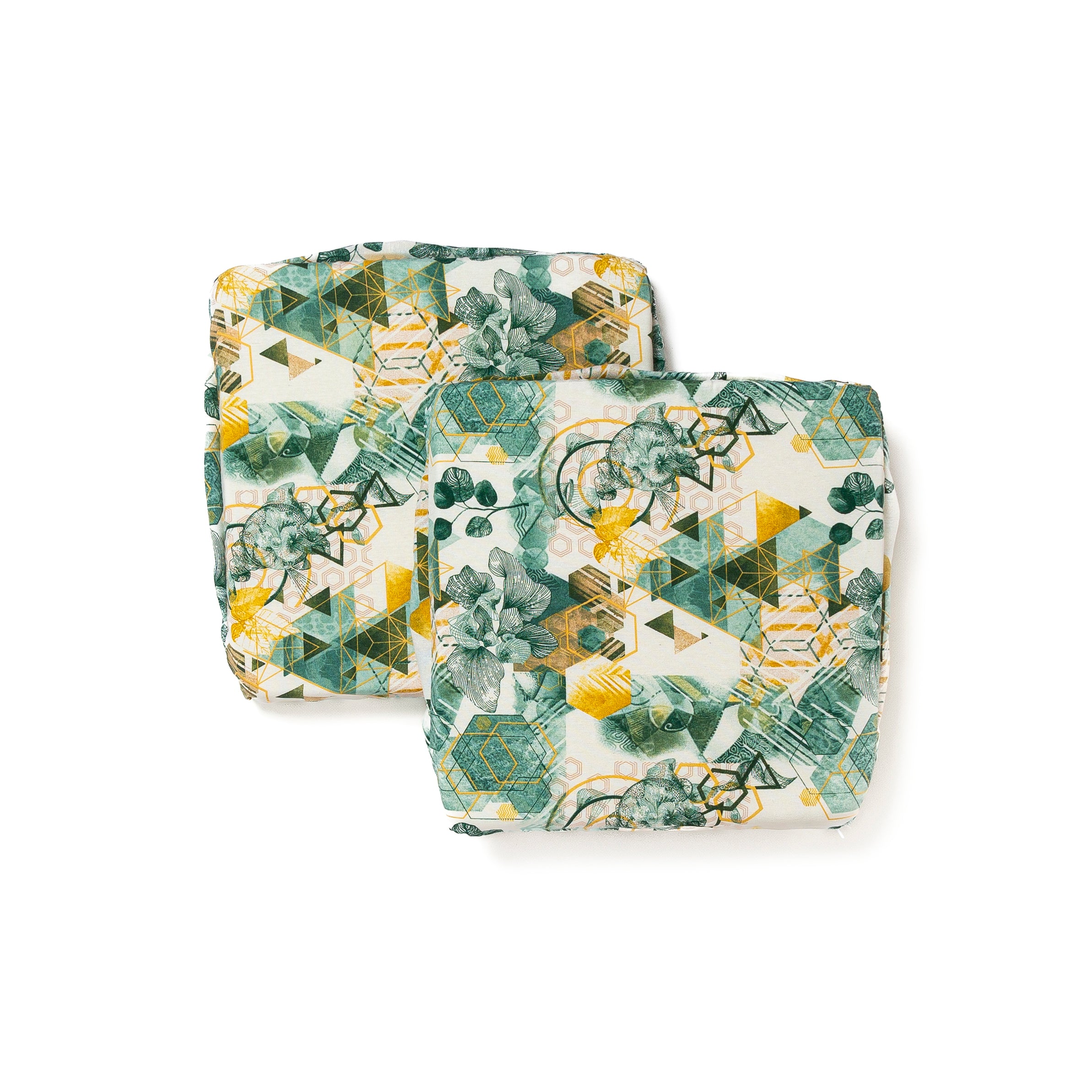 Cuscini per Sedie da Cucina con Fascia Elastica Set 2 Pezzi Sfoderabili 40x40x4,5 cm Esagono