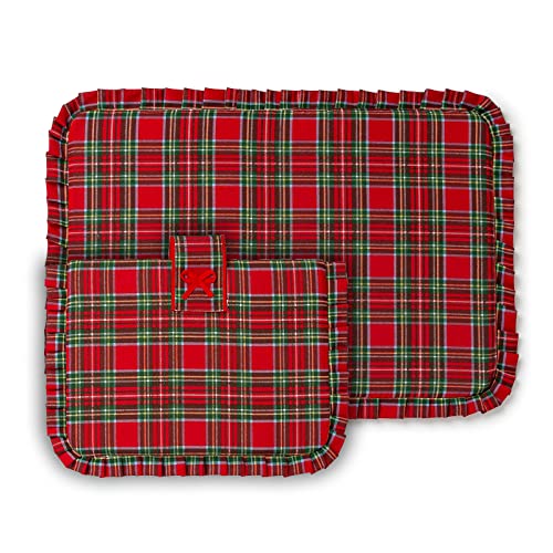 Copriforno e coprifornelli Natale Tartan scozzese cotone 80% e poliestere 20%