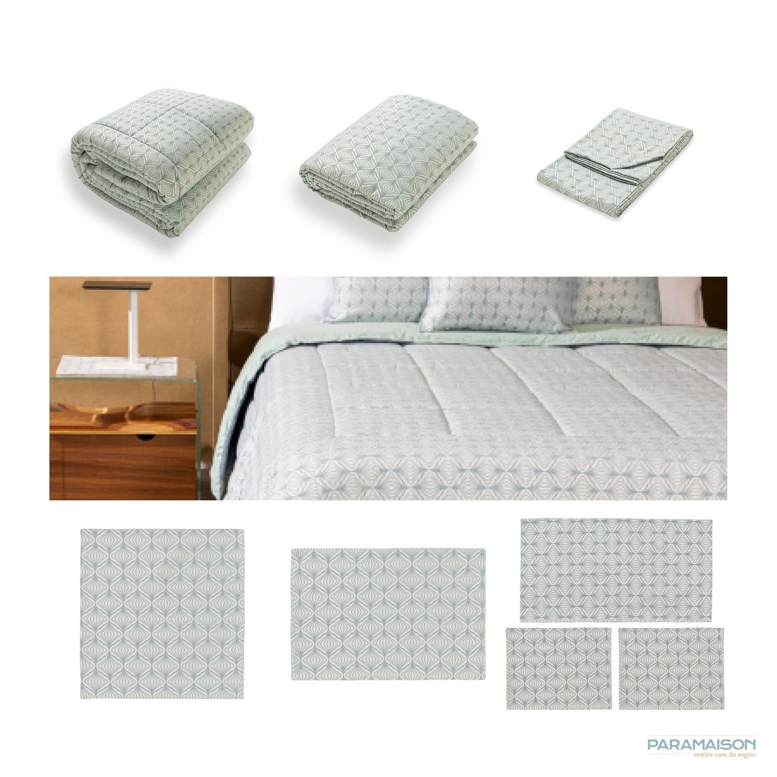 Copriletto leggero Matrimoniale 270x270 cm di raso Jacquard Rosalba