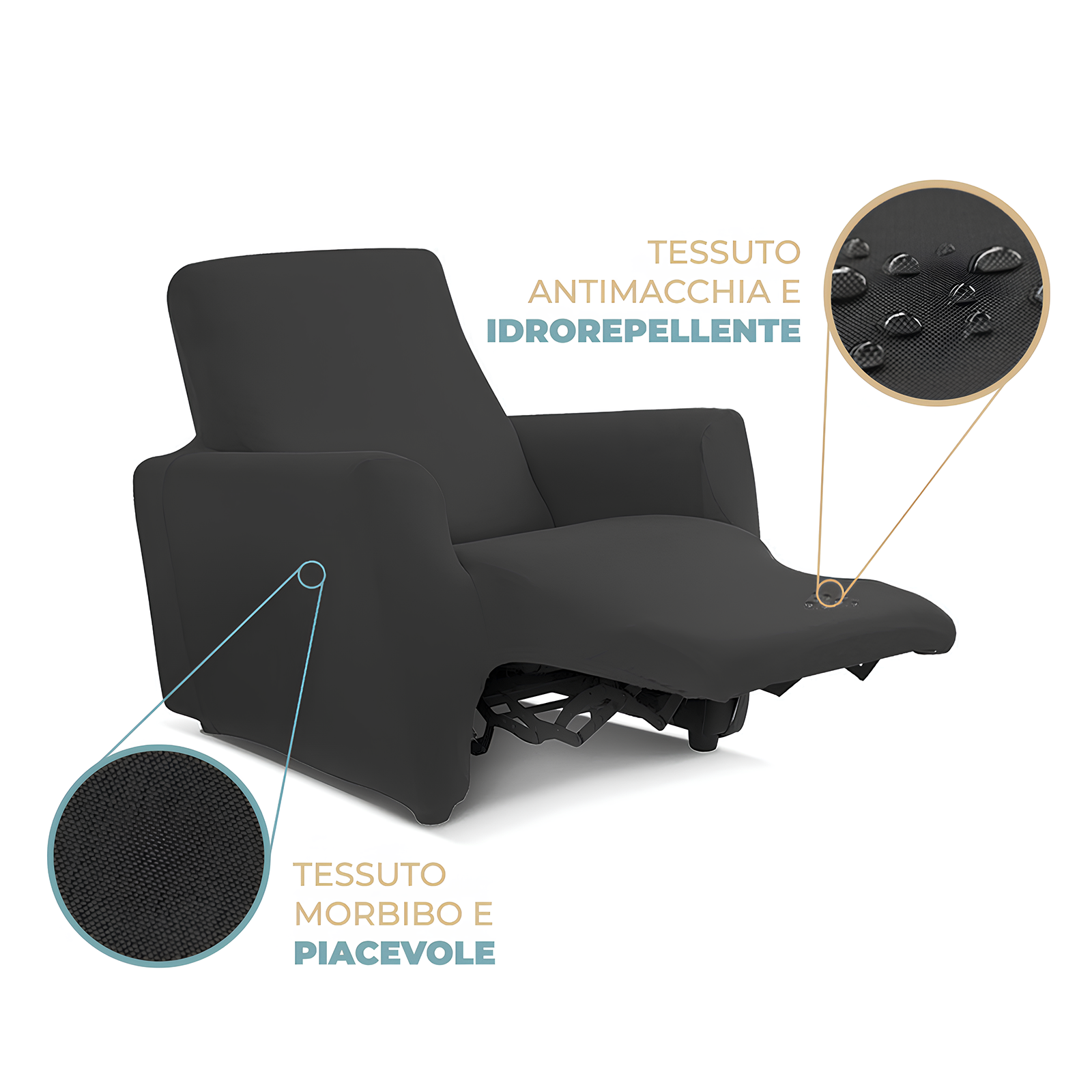Copri poltrona Relax Reclinabile Elasticizzata Antimacchia Antigraffio elasticizzata