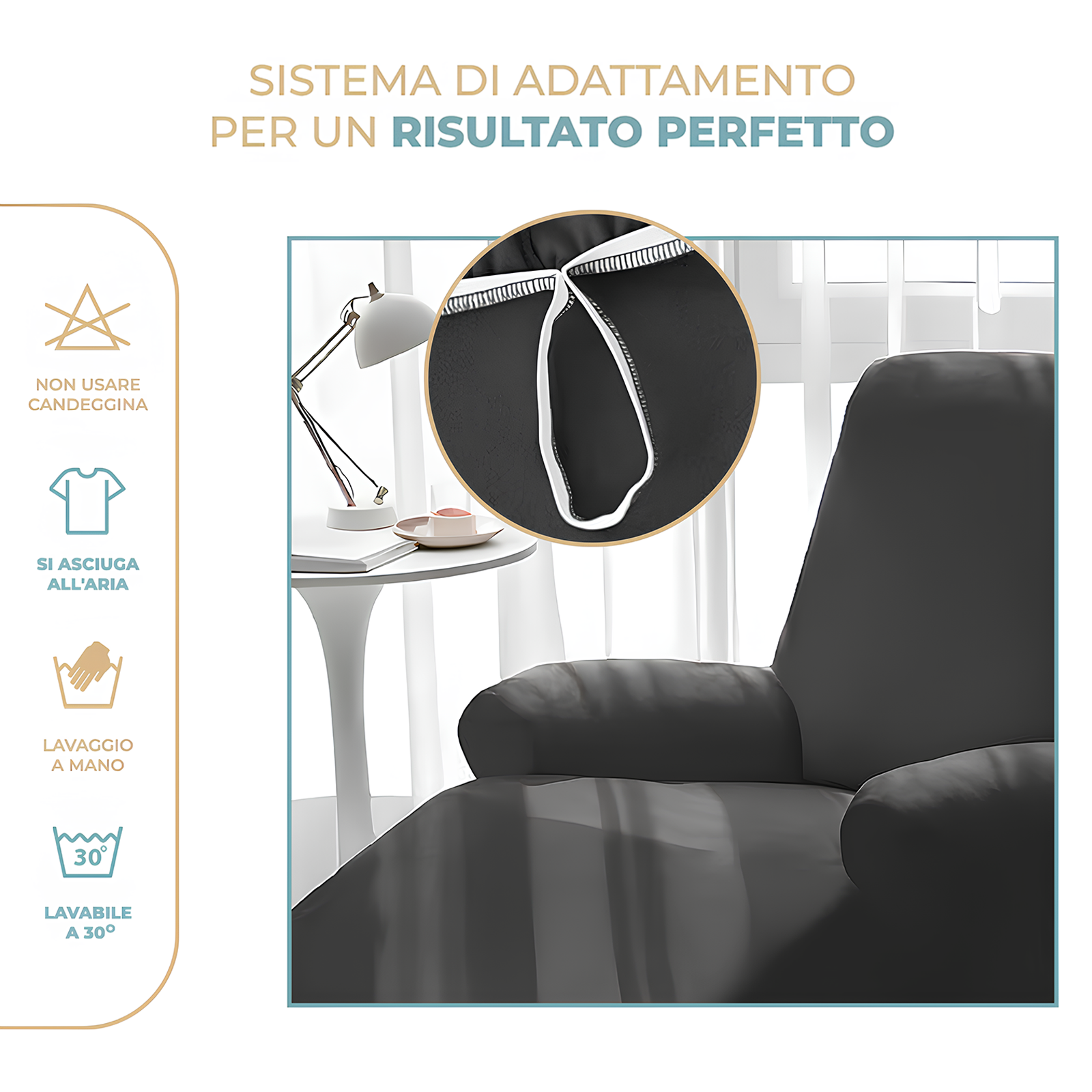 Copri poltrona Relax Reclinabile Elasticizzata Antimacchia Antigraffio elasticizzata