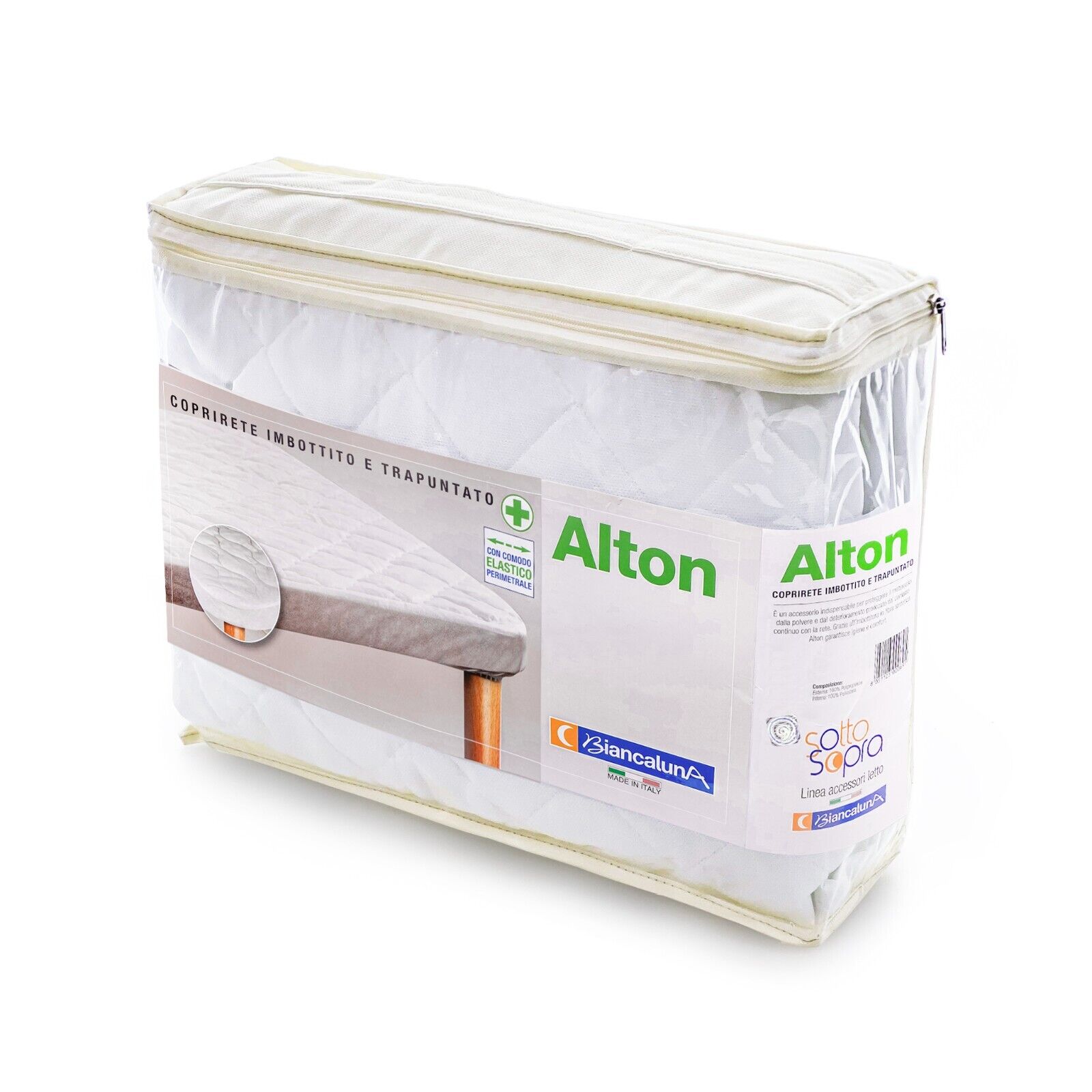 Coprirete Alton Singolo trapuntato 80x190 cm bianco anallergico Biancaluna