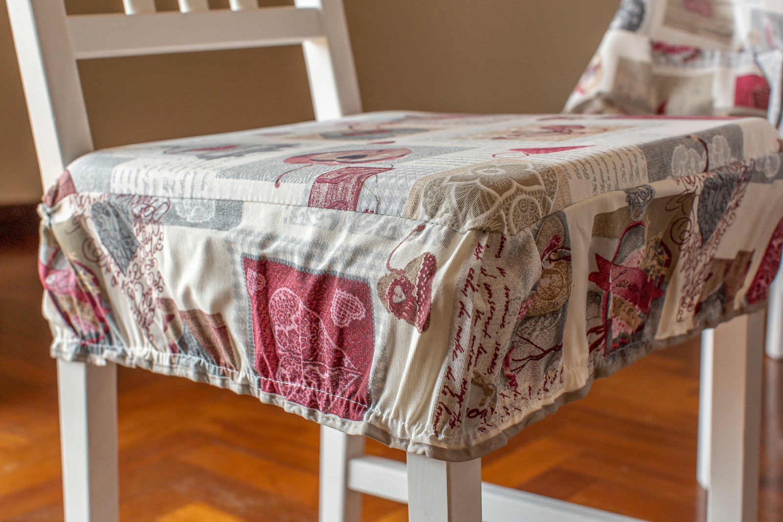 Cuscini Coprisedia 2 pezzi 40x40 in poliestere fascia elastica imbottiti linea Shabby Chic fantasia Chiave