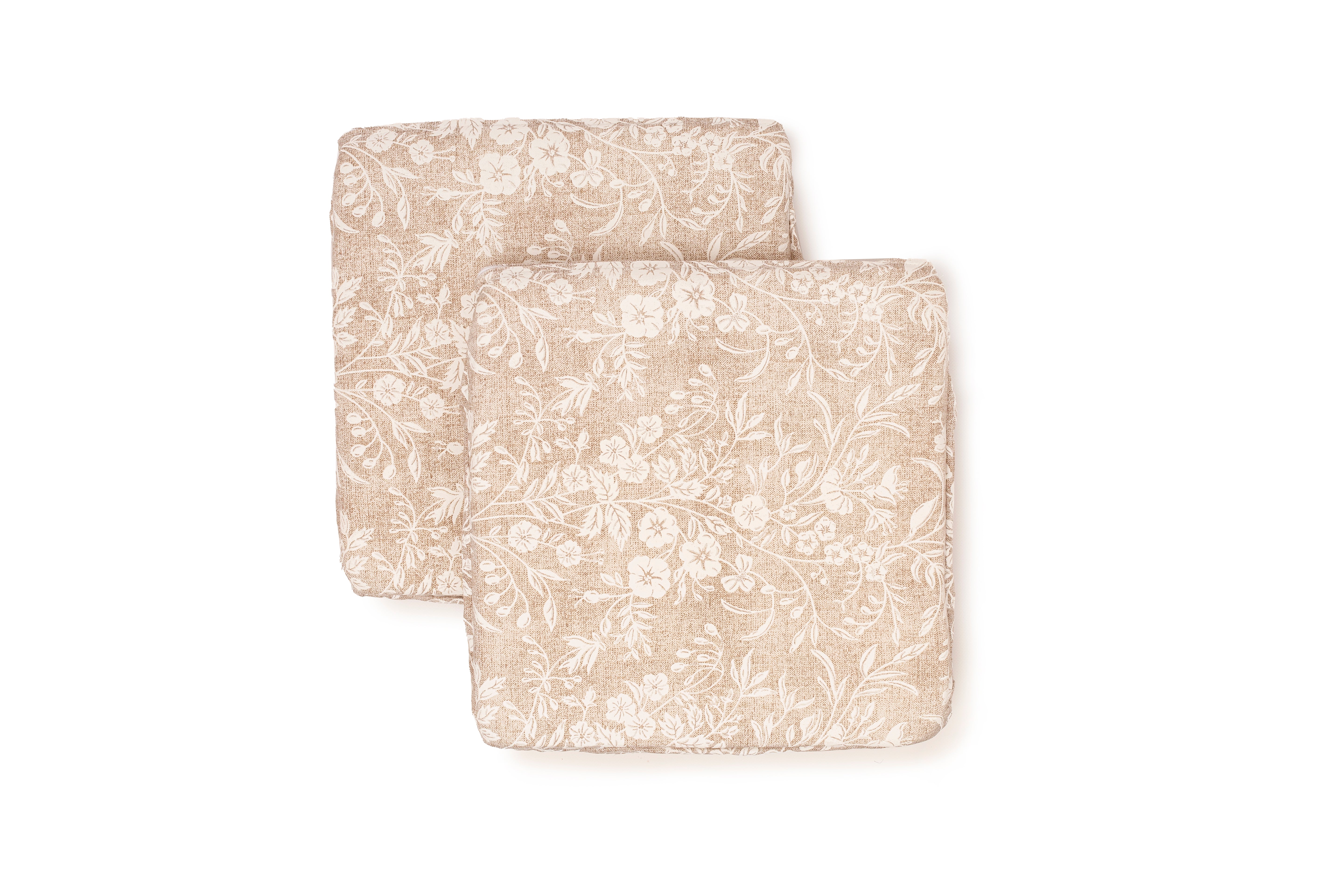 Cuscini copri Sedia 40x40 in cotone con fascia elastica sfoderabile fantasia Edera Set 2 pezzi vari colori