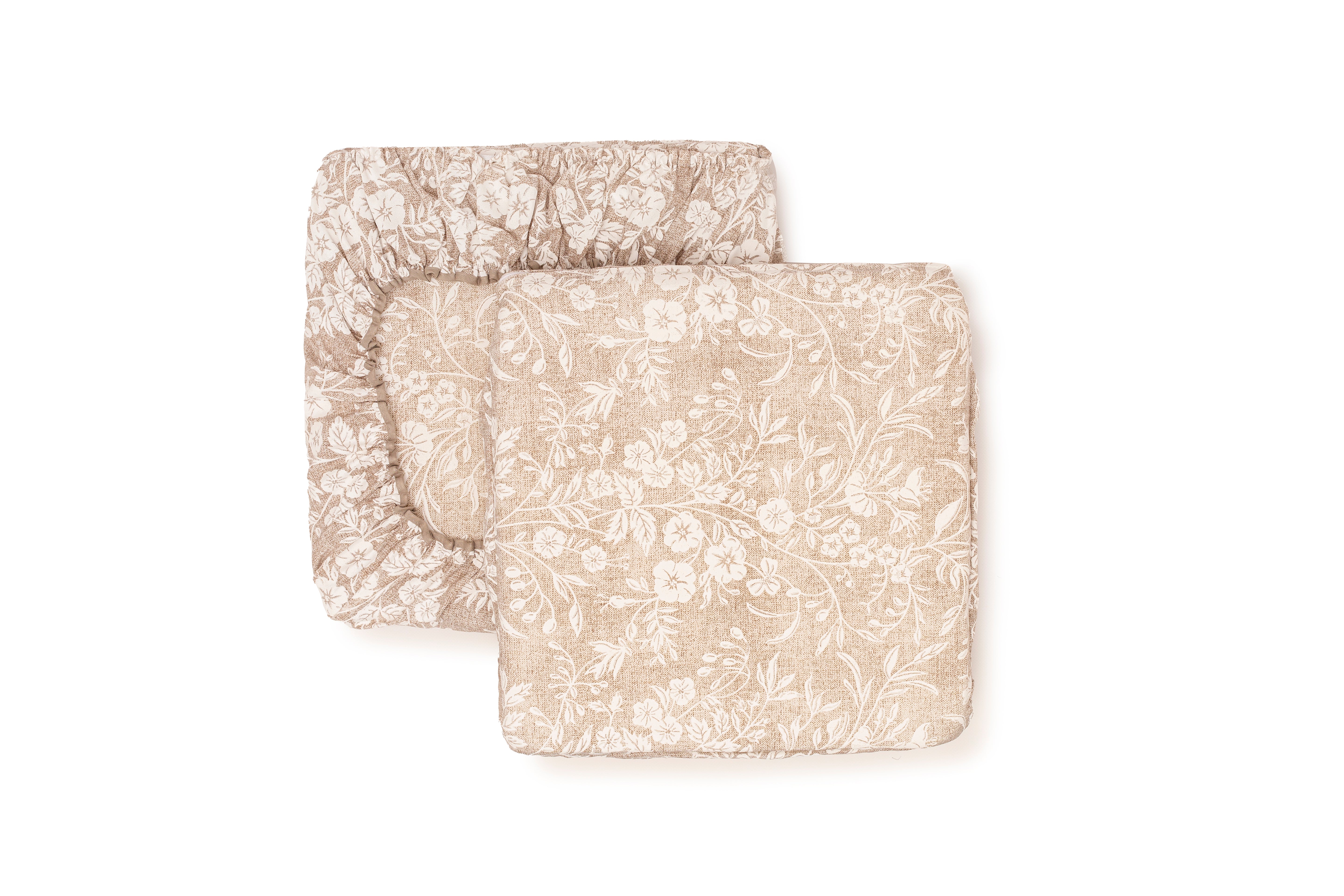 Cuscini copri Sedia 40x40 in cotone con fascia elastica sfoderabile fantasia Edera Set 2 pezzi vari colori