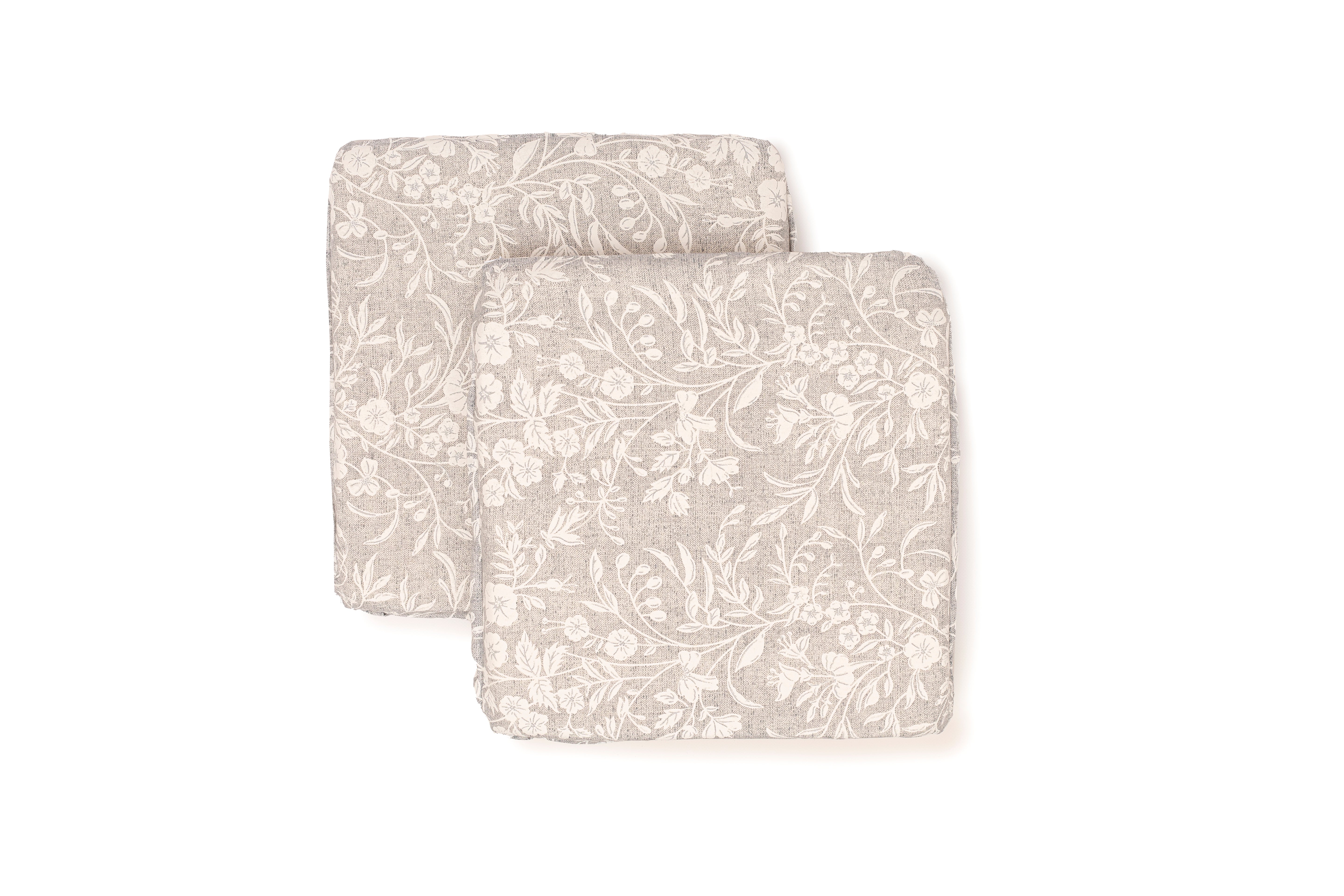 Cuscini copri Sedia 40x40 in cotone con fascia elastica sfoderabile fantasia Edera Set 2 pezzi vari colori