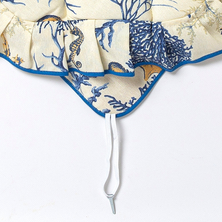 Cuscini coprisedie trapuntati 40x40x4,5 4 alette blu e rosso linea Coralli