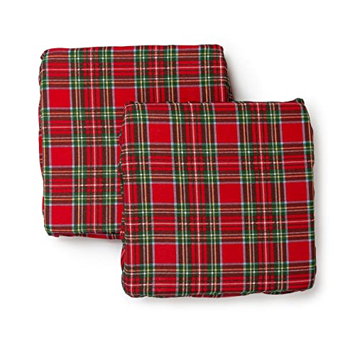 Cuscini Coprisedia scozzese natalizio con fascia elastica 40x40cm Tartan supreme Set da 2 pezzi