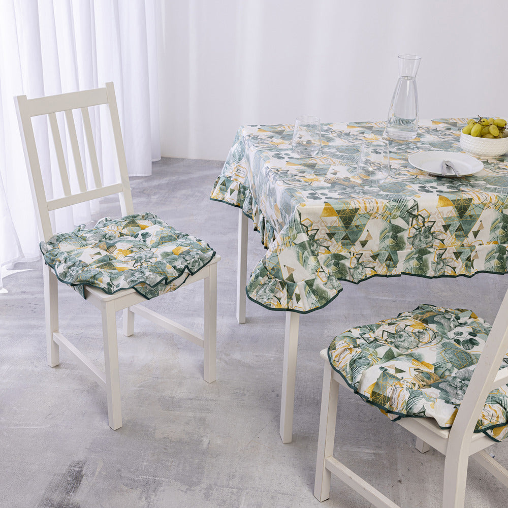 Cuscini Sedie trapuntato Set 2 Pezzi Imbottiti 4 Alette di Fissaggio40x40x4,5 cm Esagono