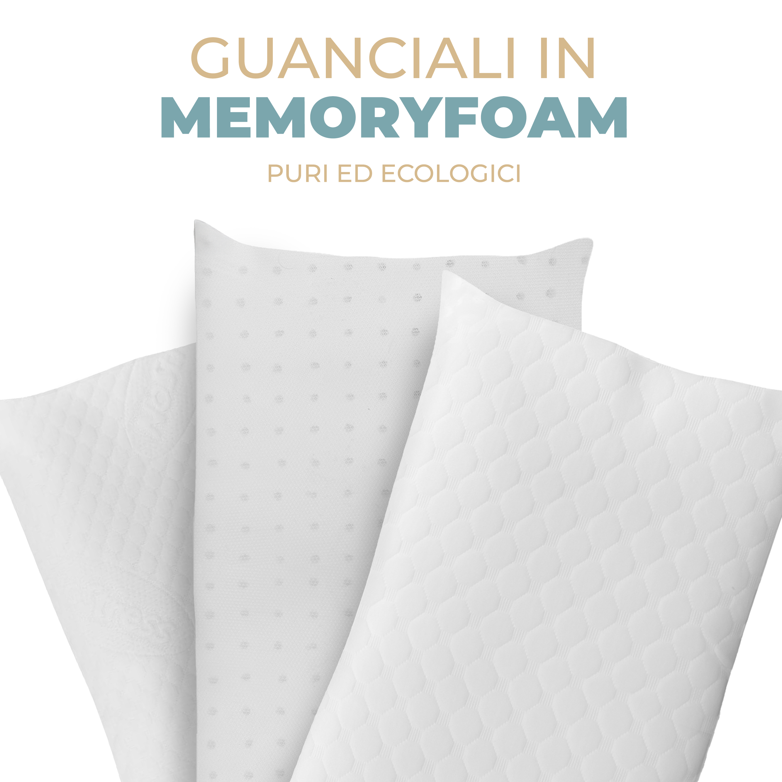 Guanciale Cuscino Letto Memory Foam Altezza 15 cm Forato Ergonomico, Morbido e Traspirante, Anallergico e Antiacaro con Federa Lavabile