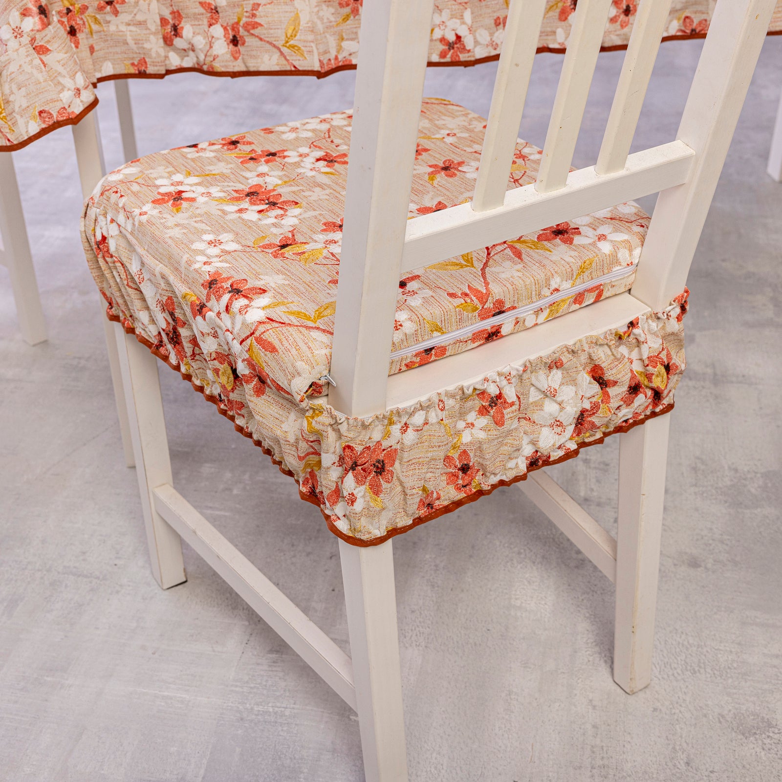 Cuscini Sedie Cucina Fiore Dalila Paramaison Set 2 Pezzi 40x40x4,5 cm Imbottiti Sfoderabili con Zip e Fascia Elastica Fantasia Floreale