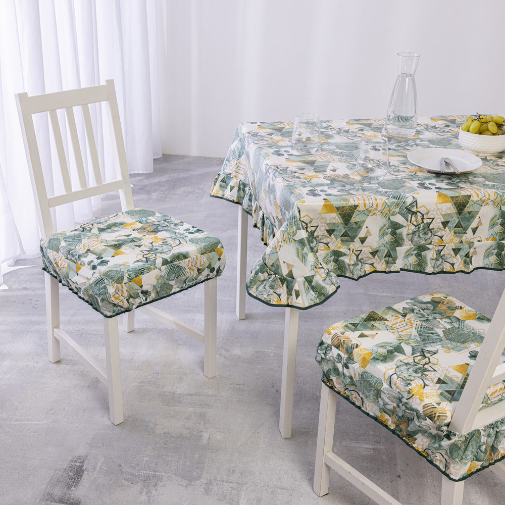 Cuscini per Sedie da Cucina con Fascia Elastica Set 2 Pezzi Sfoderabili 40x40x4,5 cm Esagono