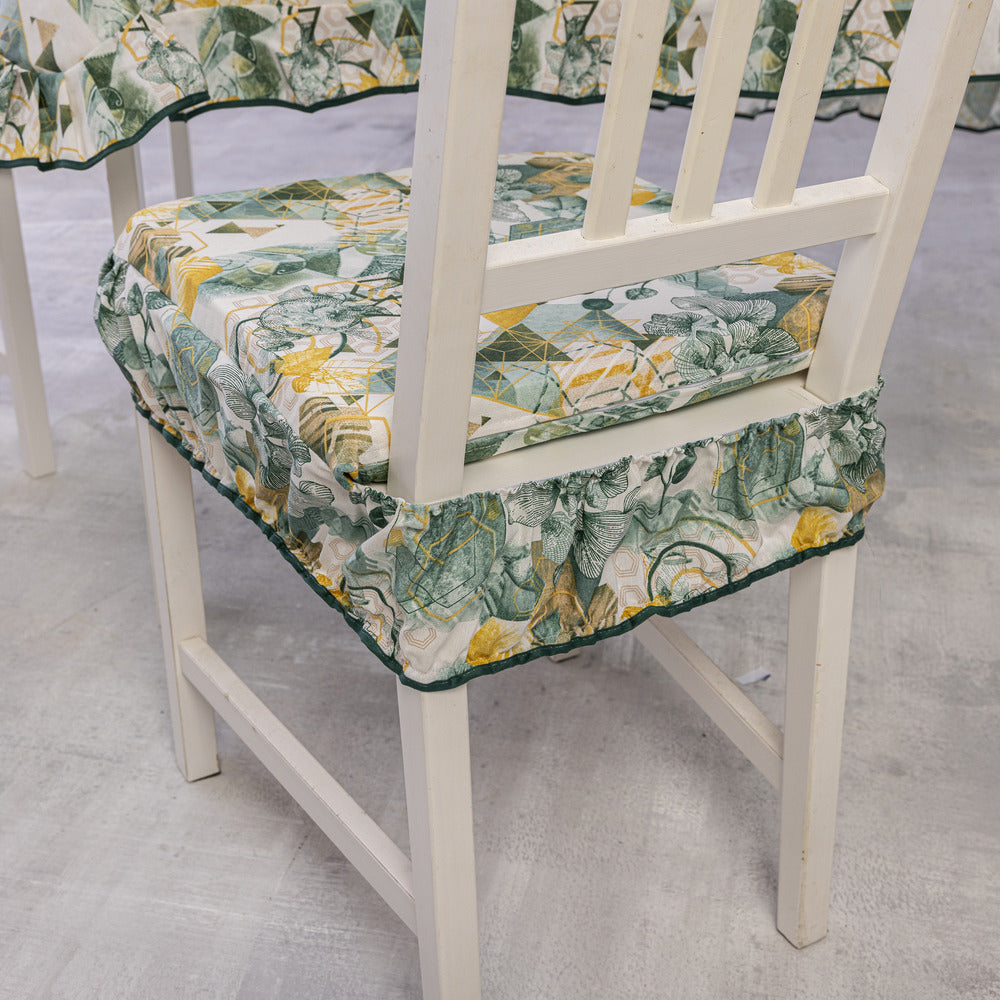 Cuscini per Sedie da Cucina con Fascia Elastica Set 2 Pezzi Sfoderabili 40x40x4,5 cm Esagono