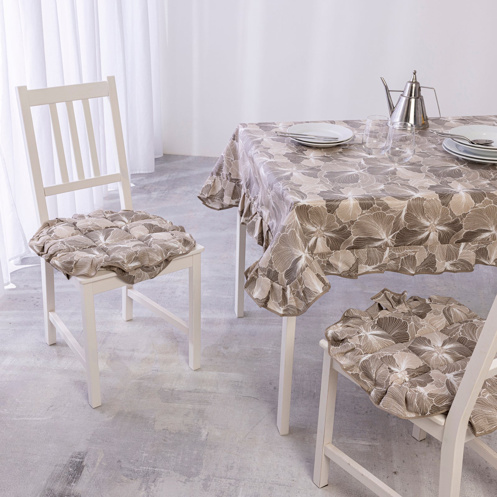 Cuscino Coprisedia coppia trapuntato 40X40 cotone e poliestere 4 alette Dalila