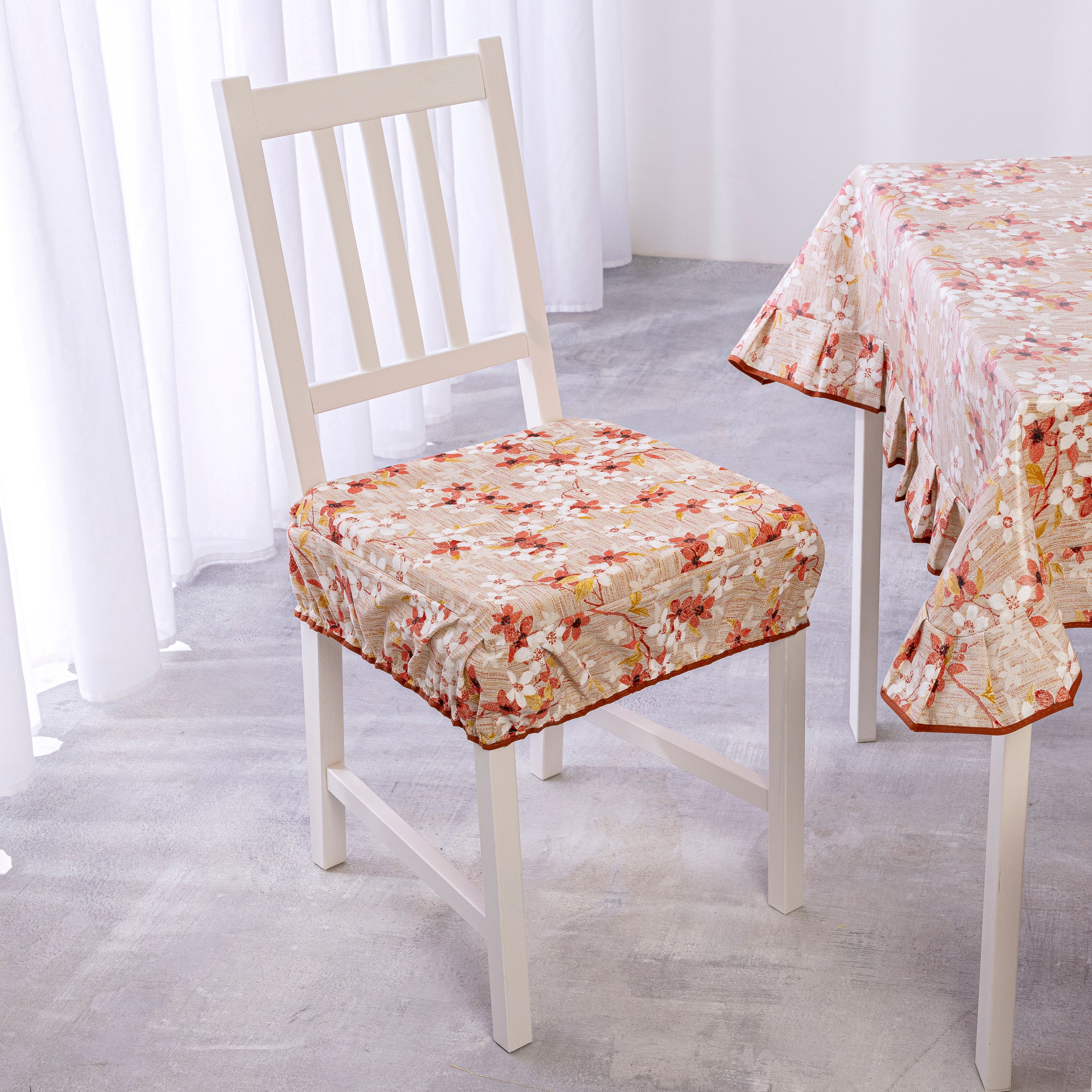 Cuscini Sedie Cucina Fiore Dalila Paramaison Set 2 Pezzi 40x40x4,5 cm Imbottiti Sfoderabili con Zip e Fascia Elastica Fantasia Floreale