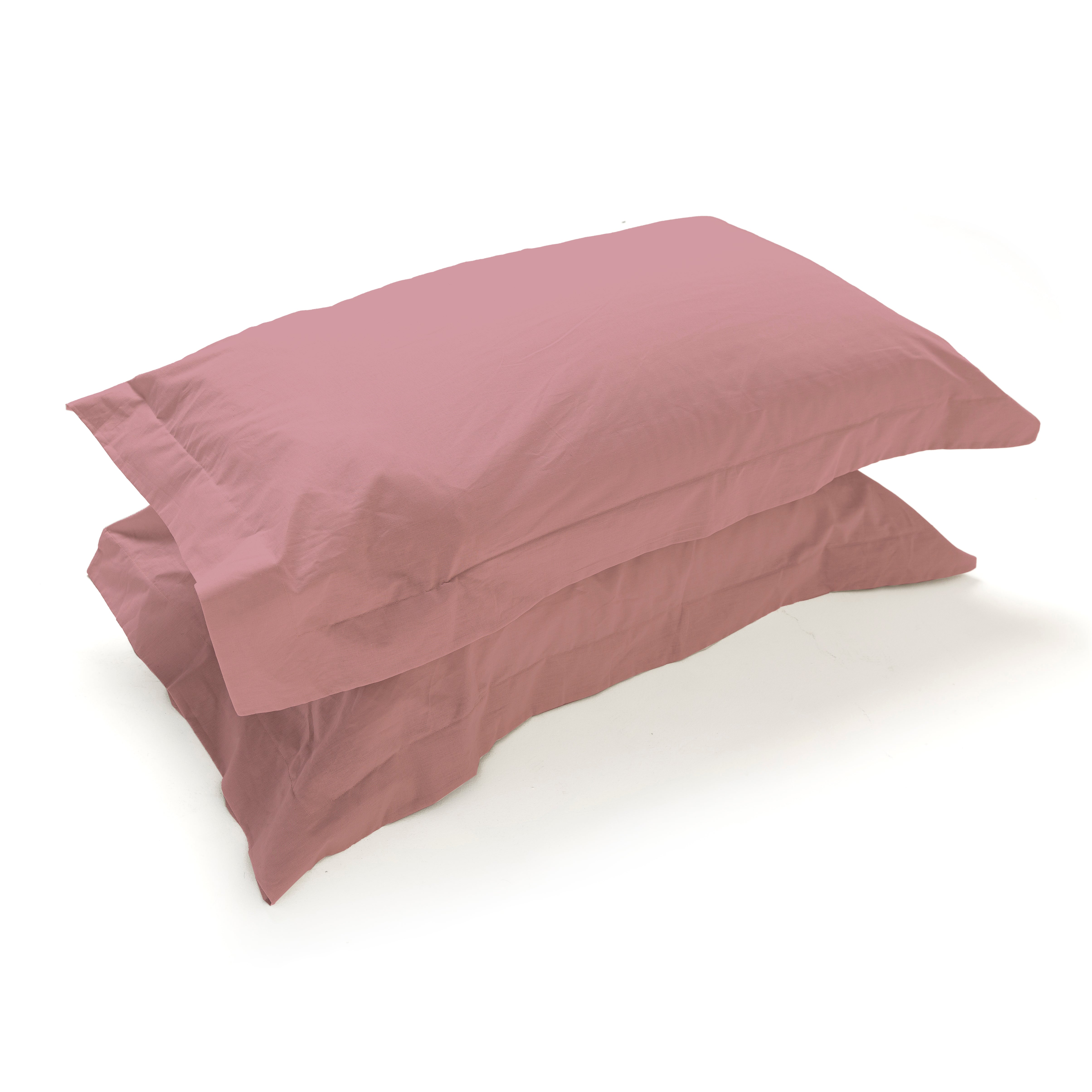 Coppia Federe in Puro Cotone per Guanciale con Tre Volani – Set 2 Pezzi, Colore Cromo, Disponibili in Vari Colori