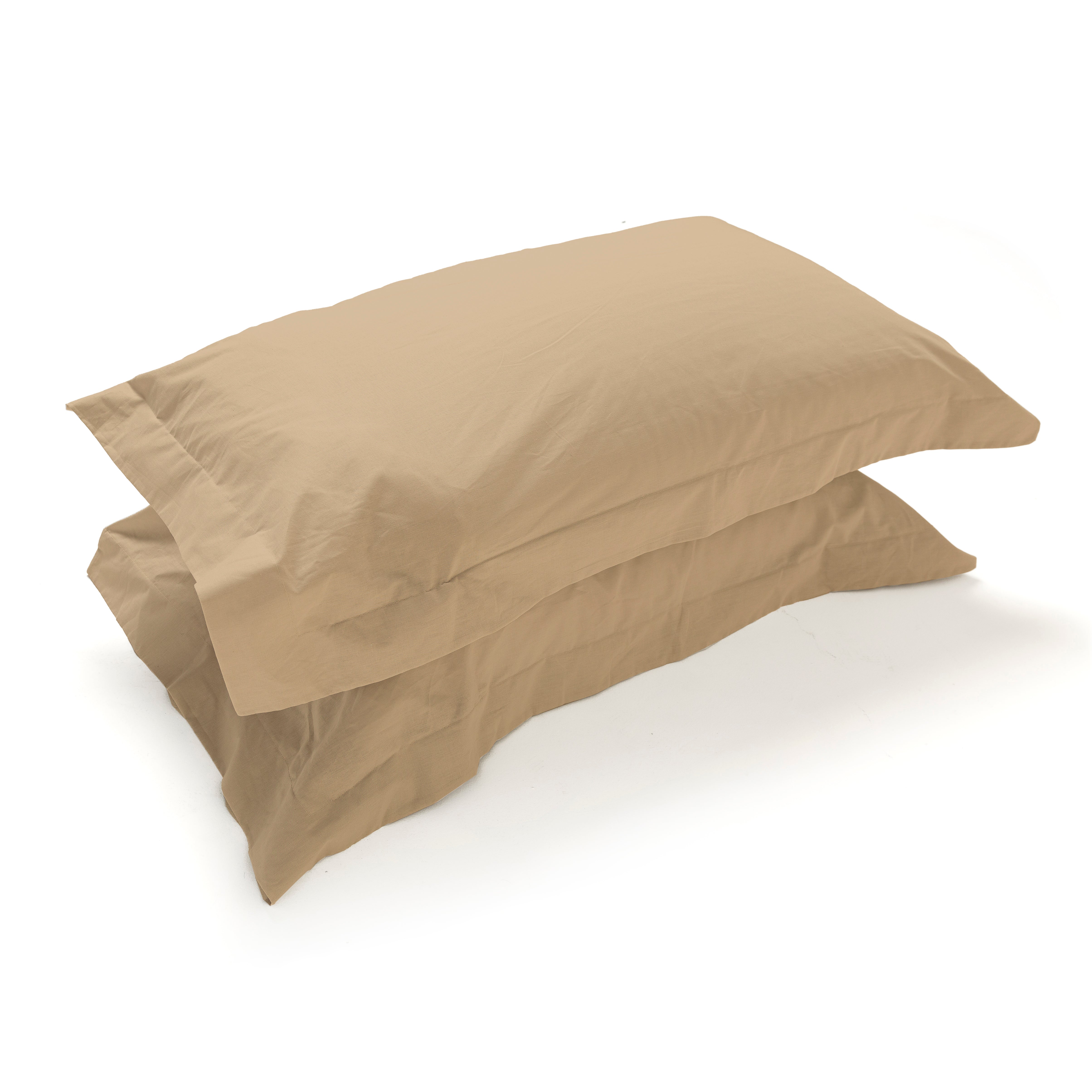 Coppia Federe in Puro Cotone per Guanciale con Tre Volani – Set 2 Pezzi, Colore Cromo, Disponibili in Vari Colori