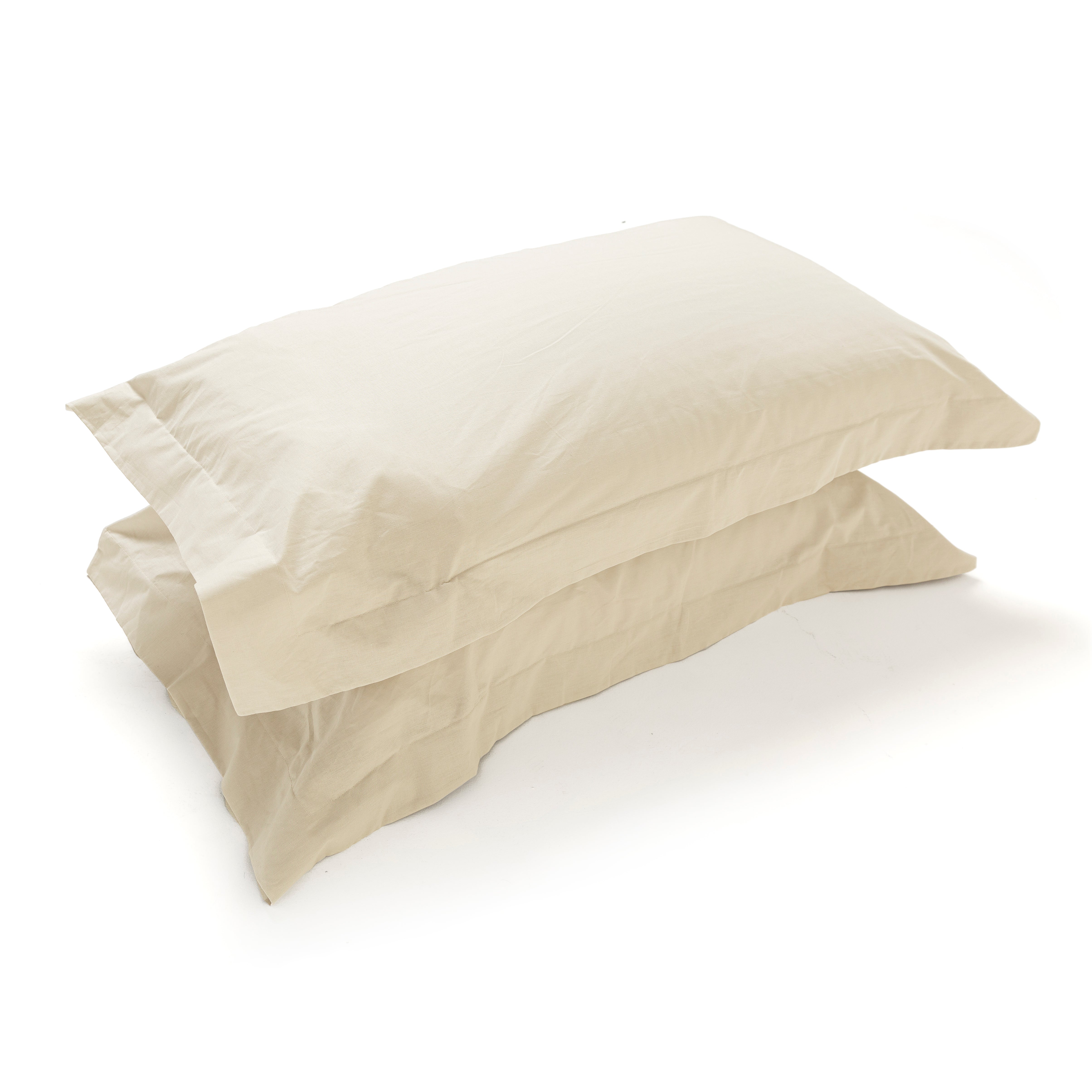 Coppia Federe in Puro Cotone per Guanciale con Tre Volani – Set 2 Pezzi, Colore Cromo, Disponibili in Vari Colori