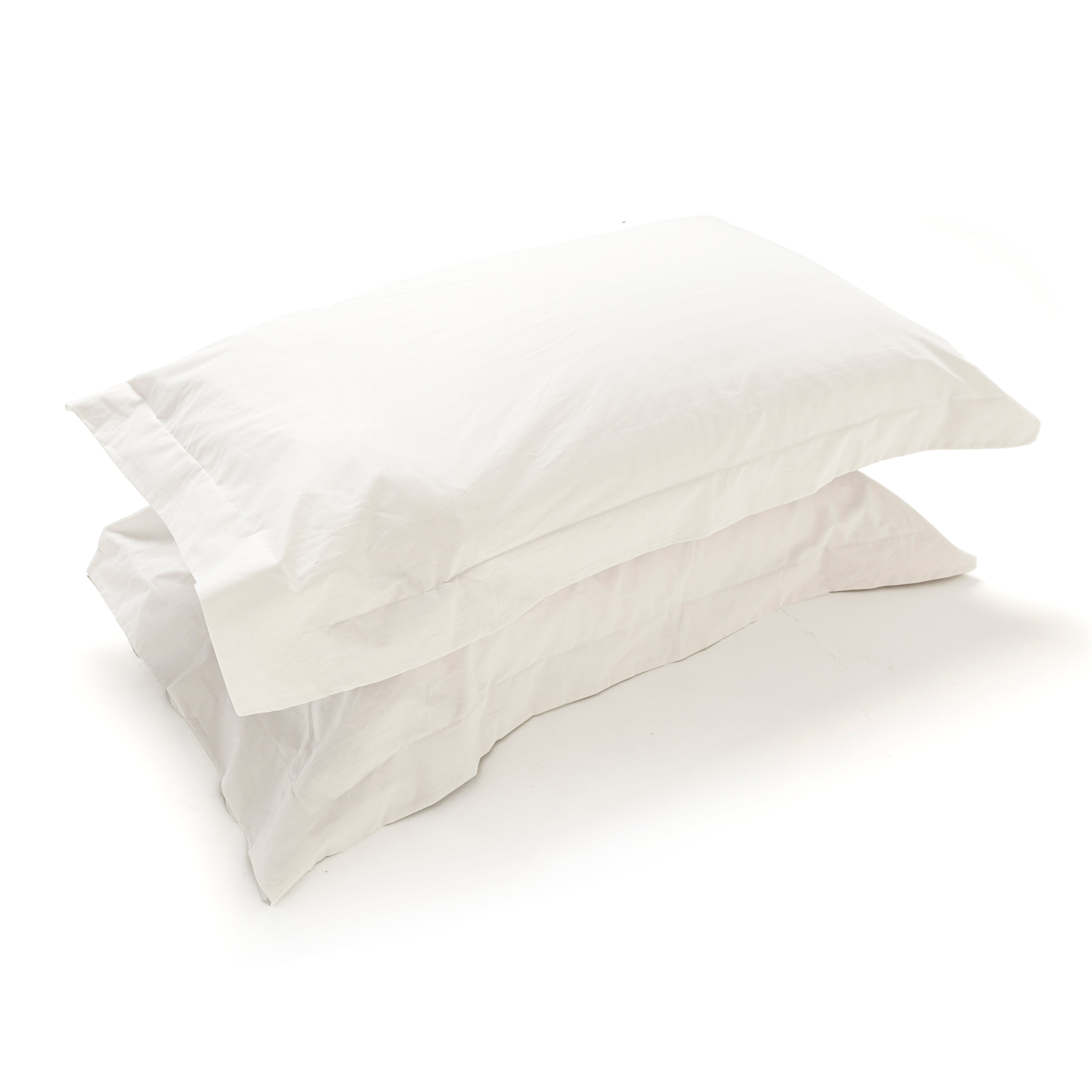 Coppia Federe in Puro Cotone per Guanciale con Tre Volani – Set 2 Pezzi, Colore Cromo, Disponibili in Vari Colori