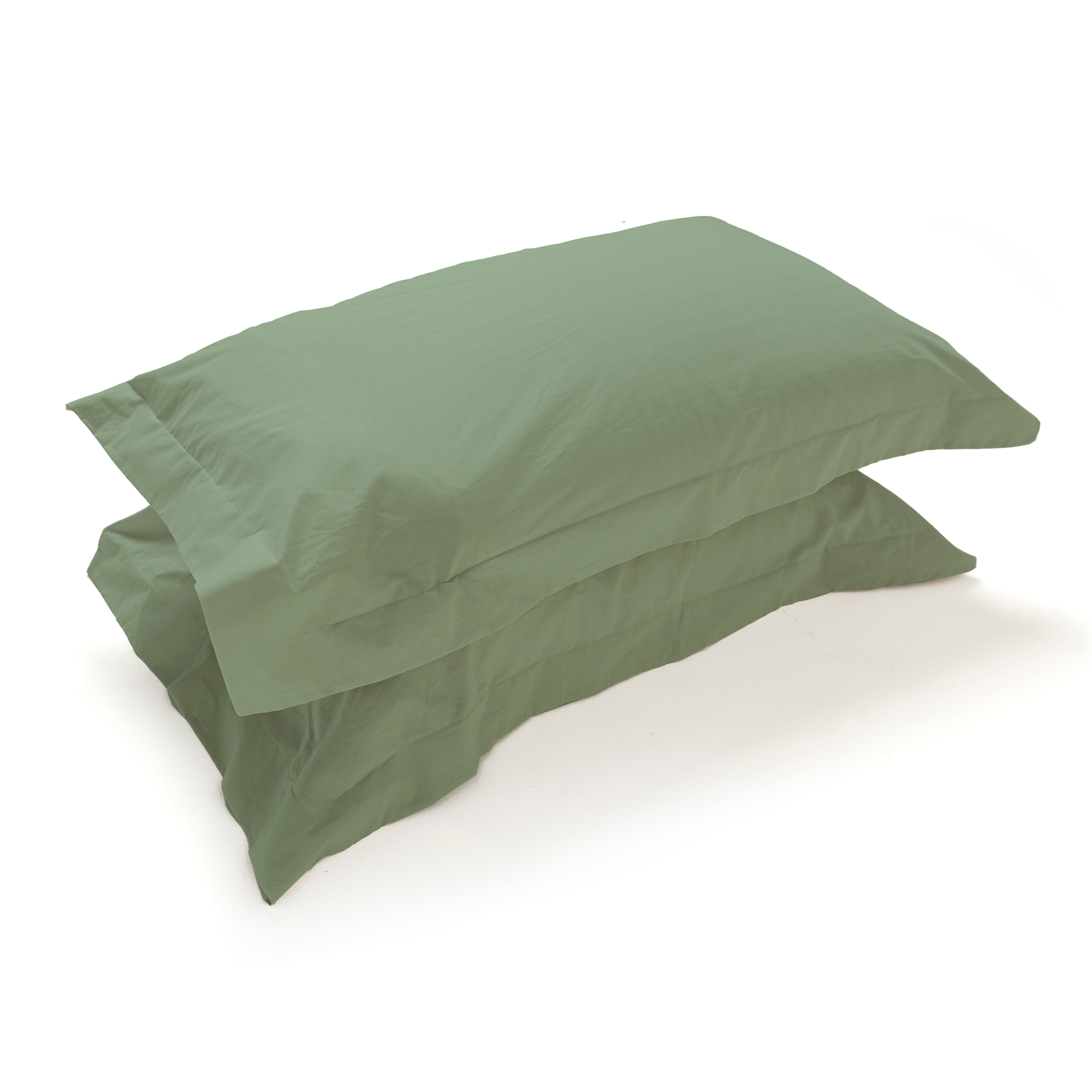 Coppia Federe in Puro Cotone per Guanciale con Tre Volani – Set 2 Pezzi, Colore Cromo, Disponibili in Vari Colori