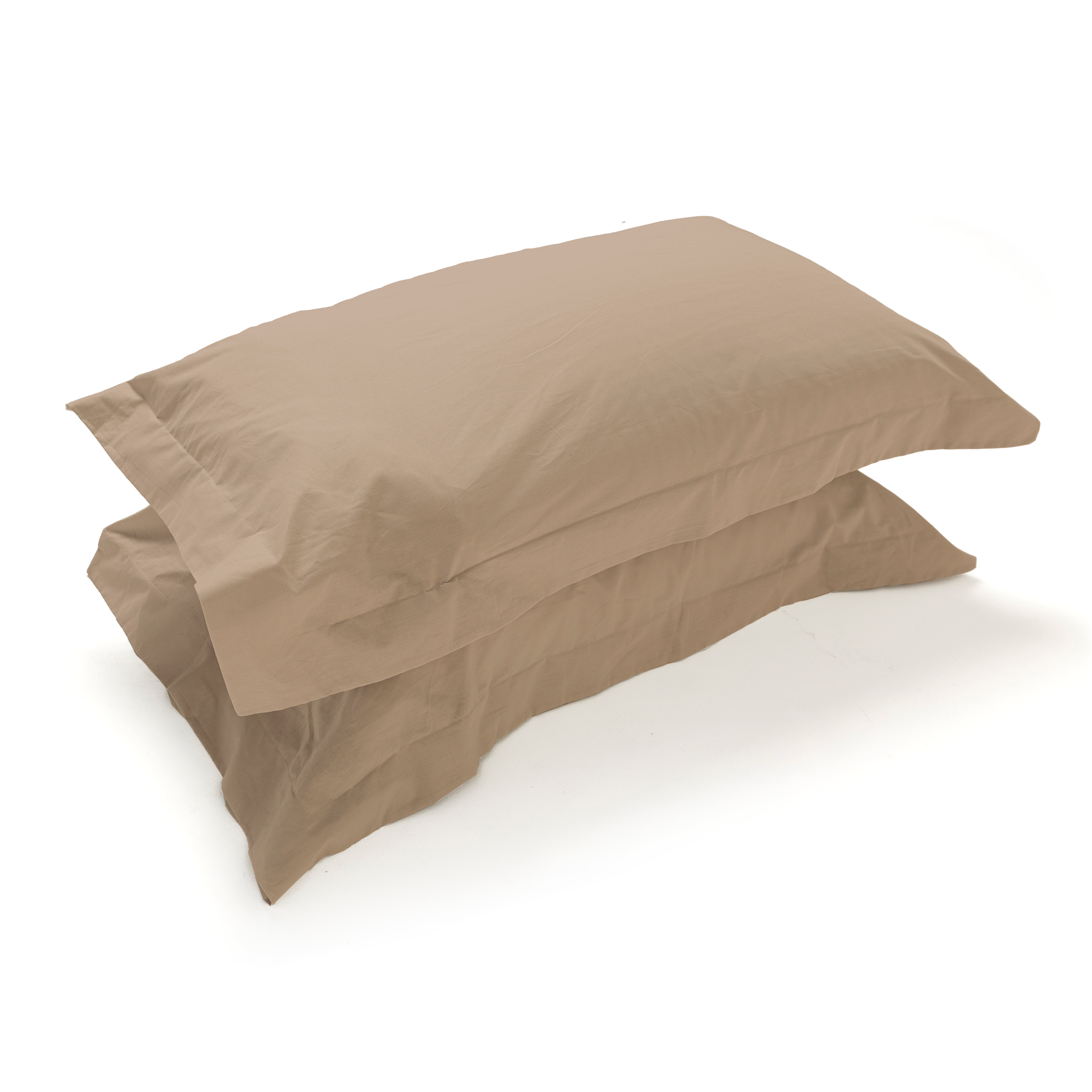 Coppia Federe in Puro Cotone per Guanciale con Tre Volani – Set 2 Pezzi, Colore Cromo, Disponibili in Vari Colori