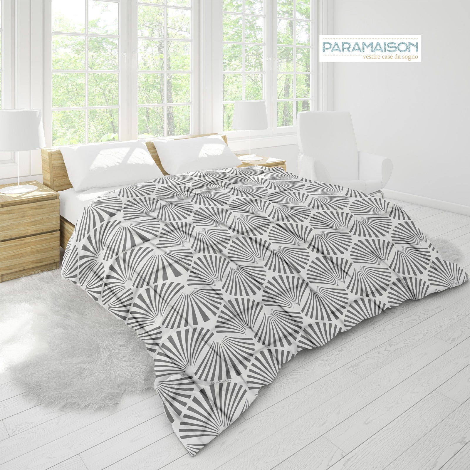 Trapunta Stampa Digitale Matrimoniale 260x270 piumone king size fantasia Conchiglia