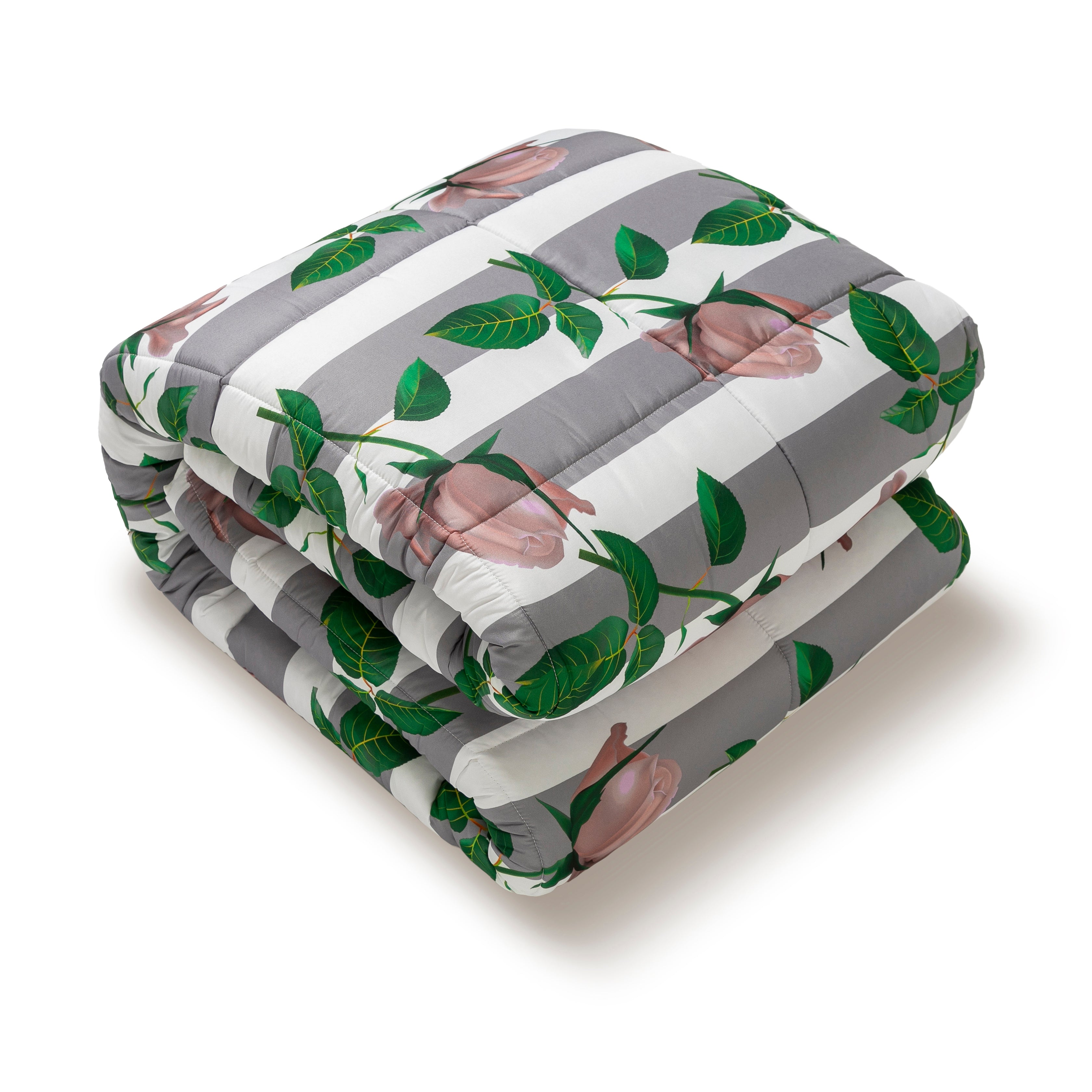 Trapunta 260x270 Matrimoniale Stampa Digitale Microfibra Antiallergica 300 Gr fantasia Floreale a Fiori