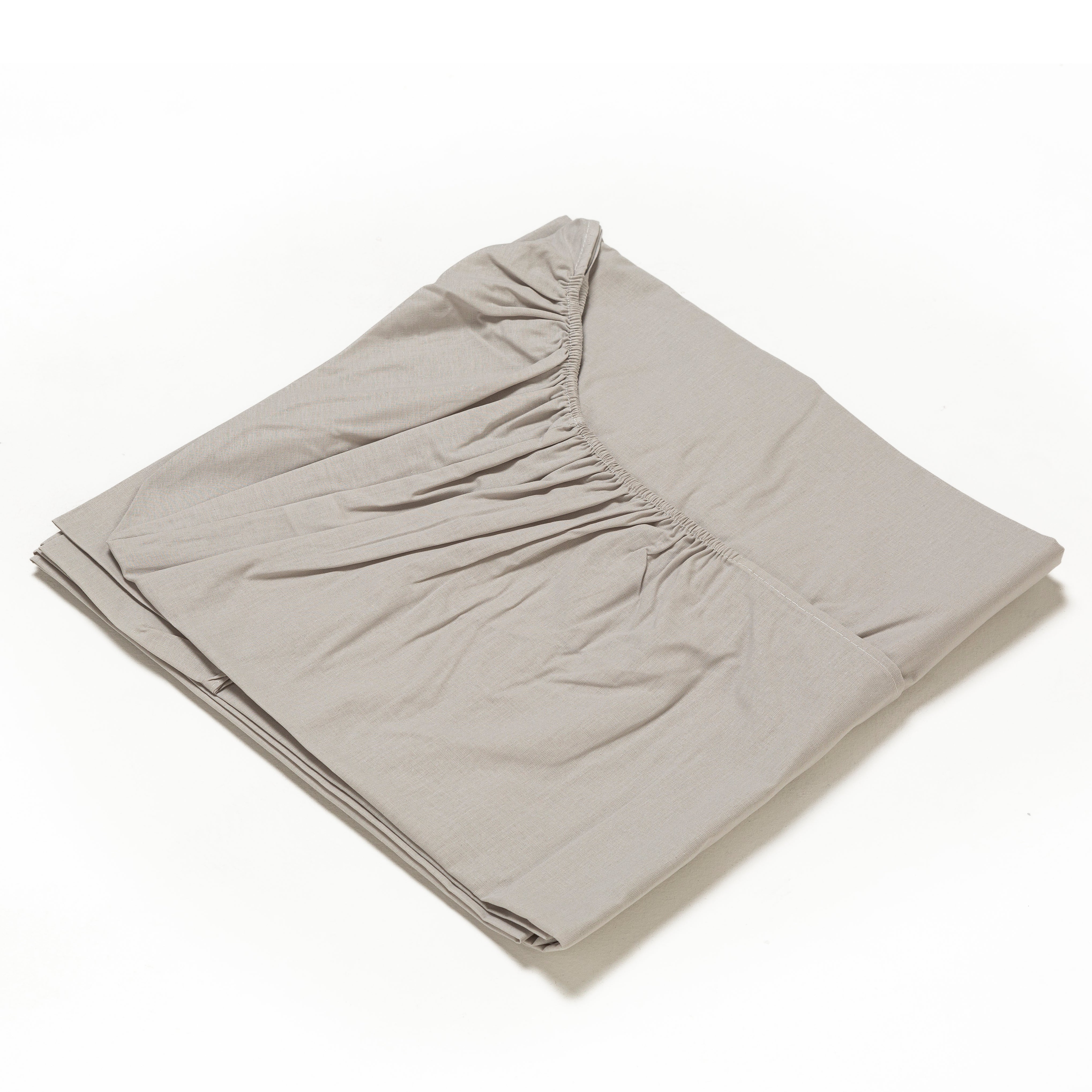 Lenzuolo Sotto con Angoli Cromo Puro Cotone per Letto Matrimoniale 2 Piazze 180x200+25 cm