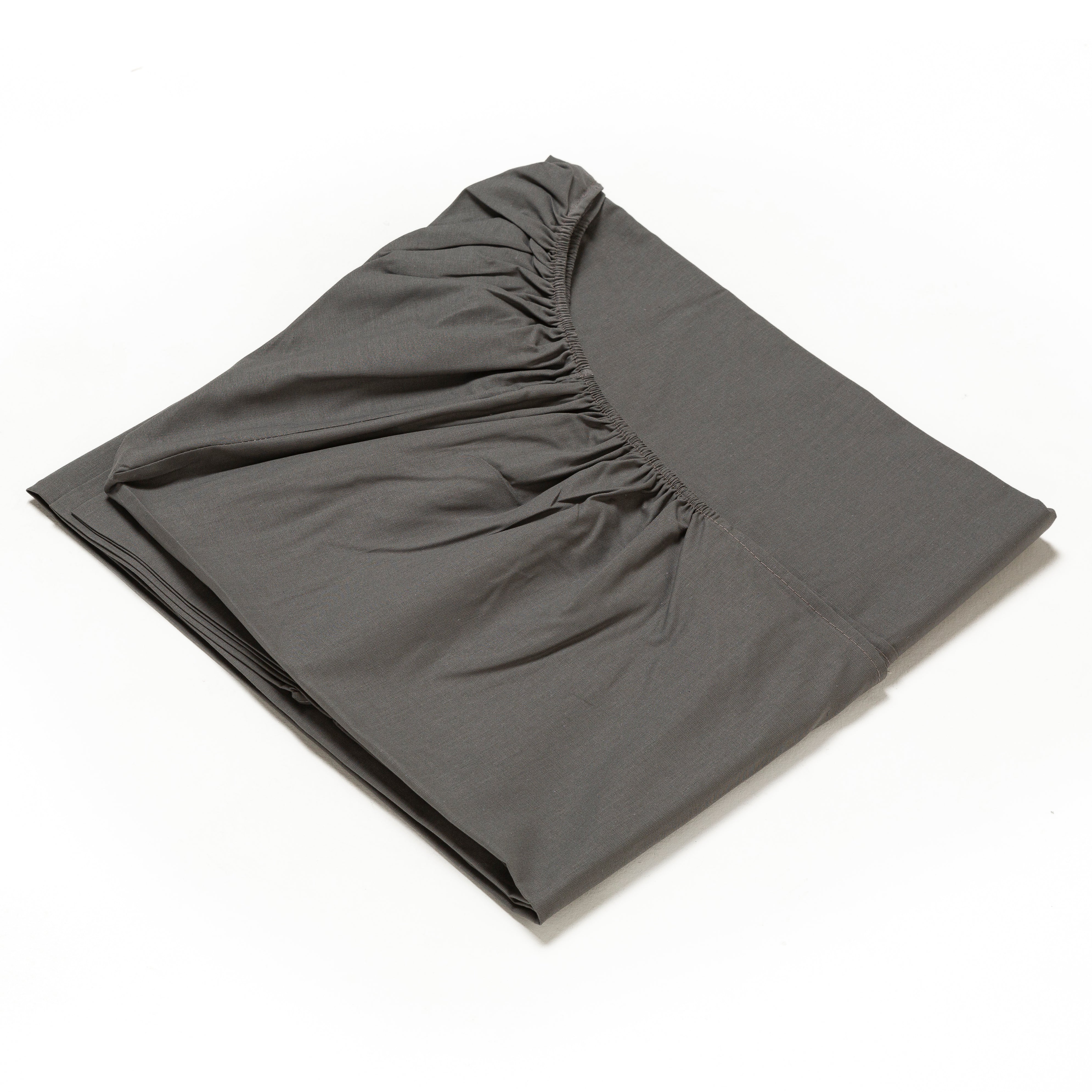 Lenzuolo Sotto con Angoli Cromo Puro Cotone per Letto Matrimoniale 2 Piazze 180x200+25 cm