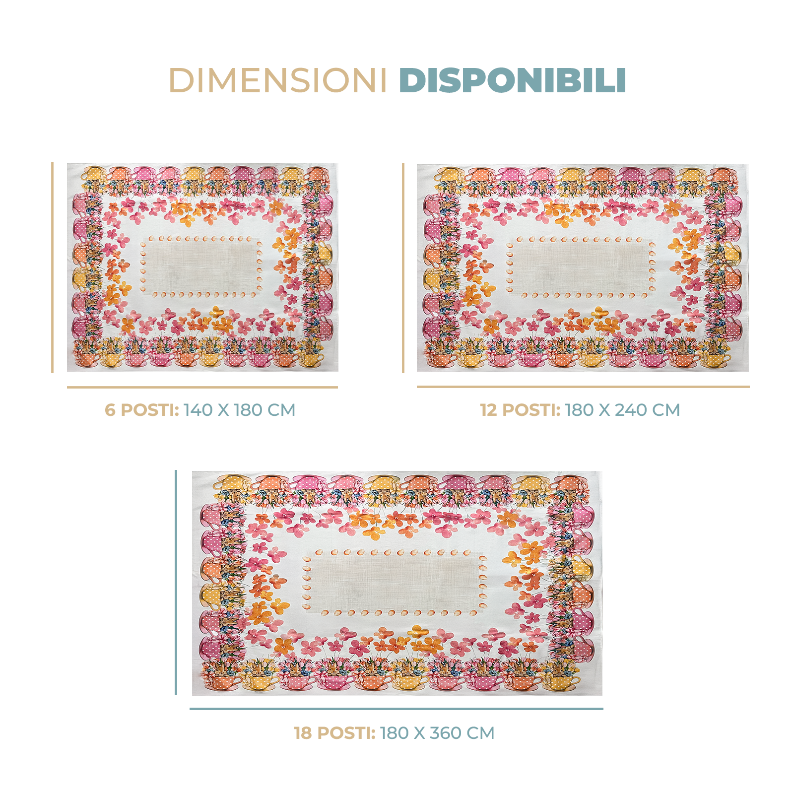 Tovaglia Pasqua varie dimensioni puro cotone stampato Easter artigianale