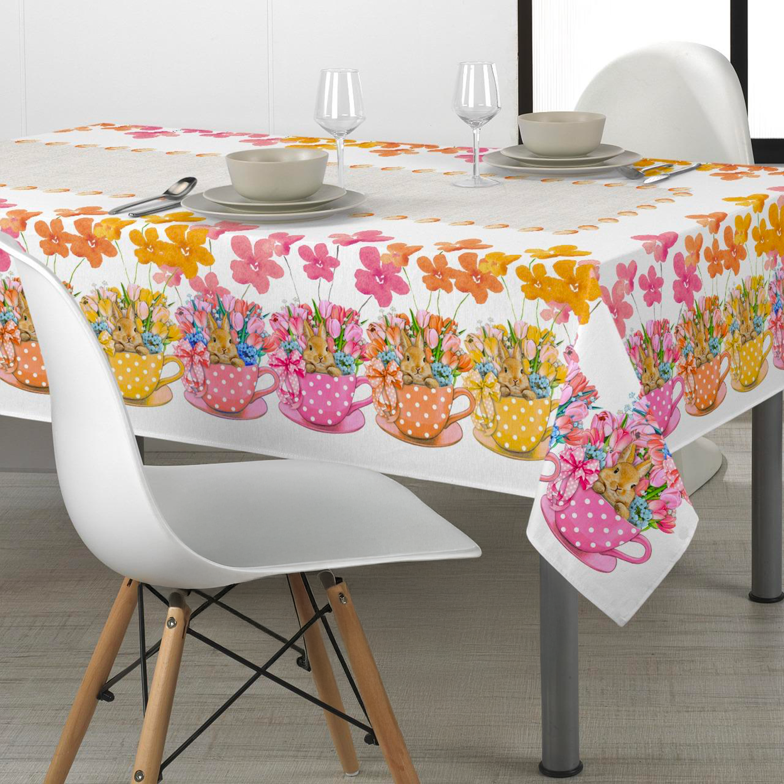 Tovaglia Pasqua varie dimensioni puro cotone stampato Easter artigianale