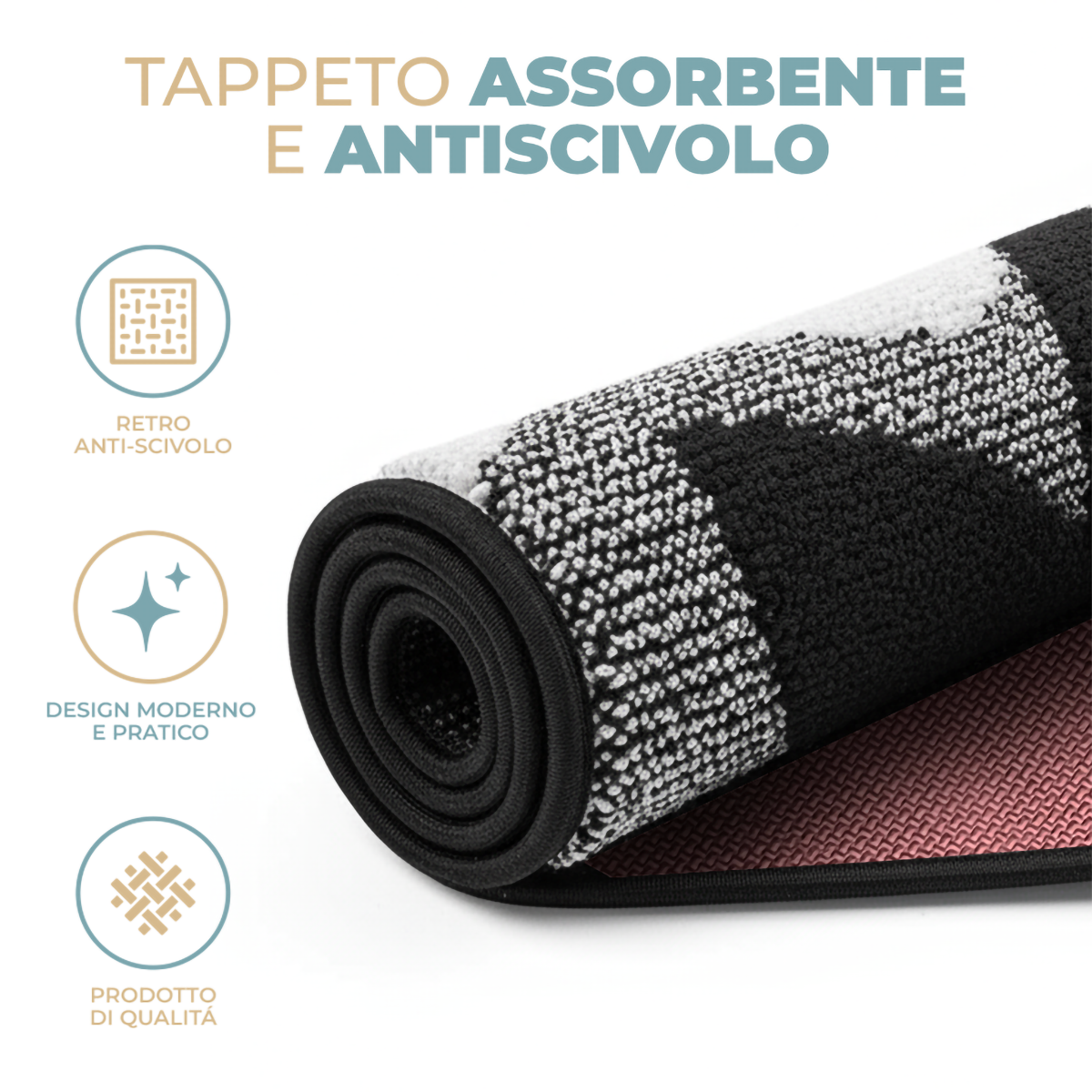 Tappeto passatoia da Cucina 3D con Fiore Tridimensionale – Morbido, Bordato, Moderno e Antiscivolo Varie misure