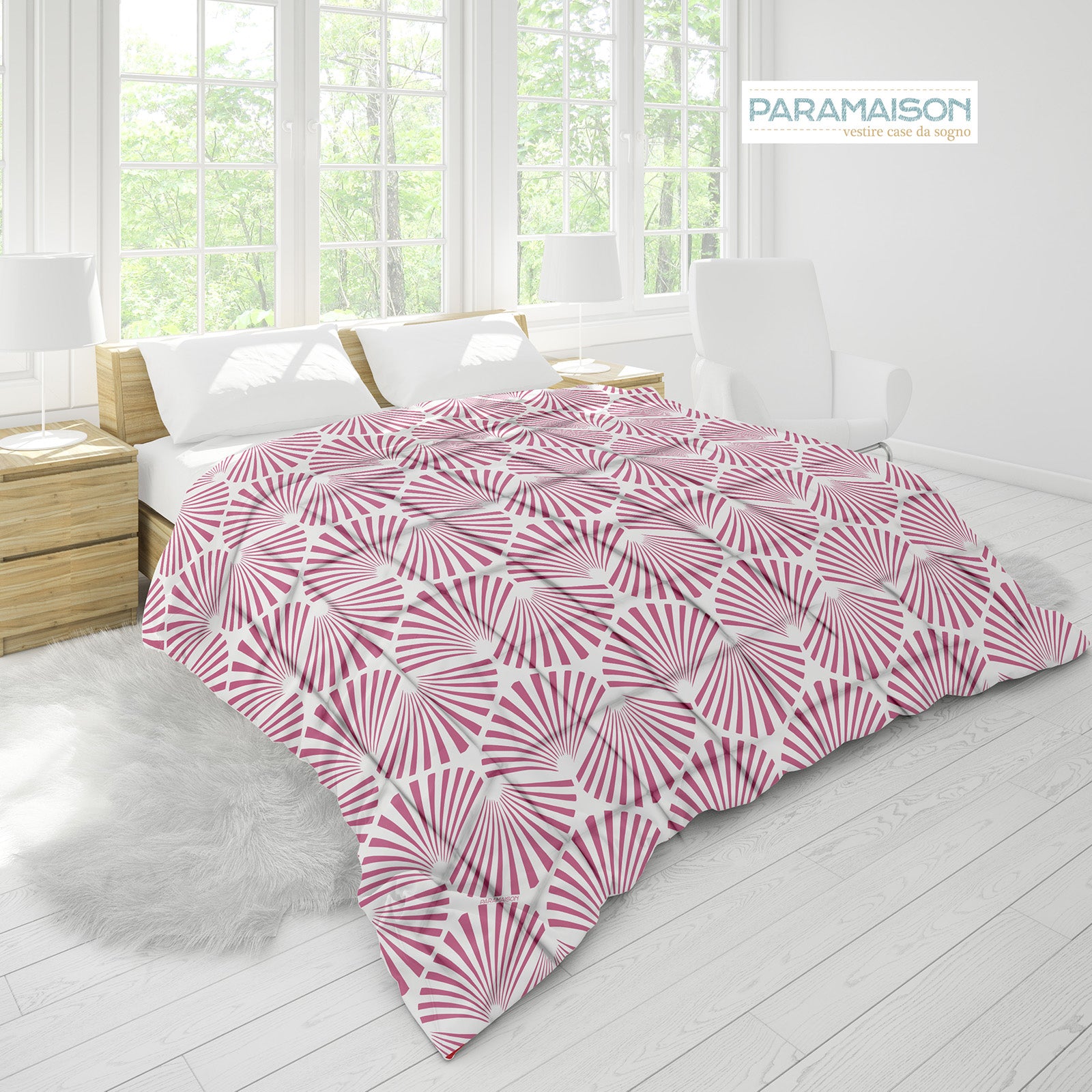 Trapunta Stampa Digitale Matrimoniale 260x270 piumone king size fantasia Conchiglia