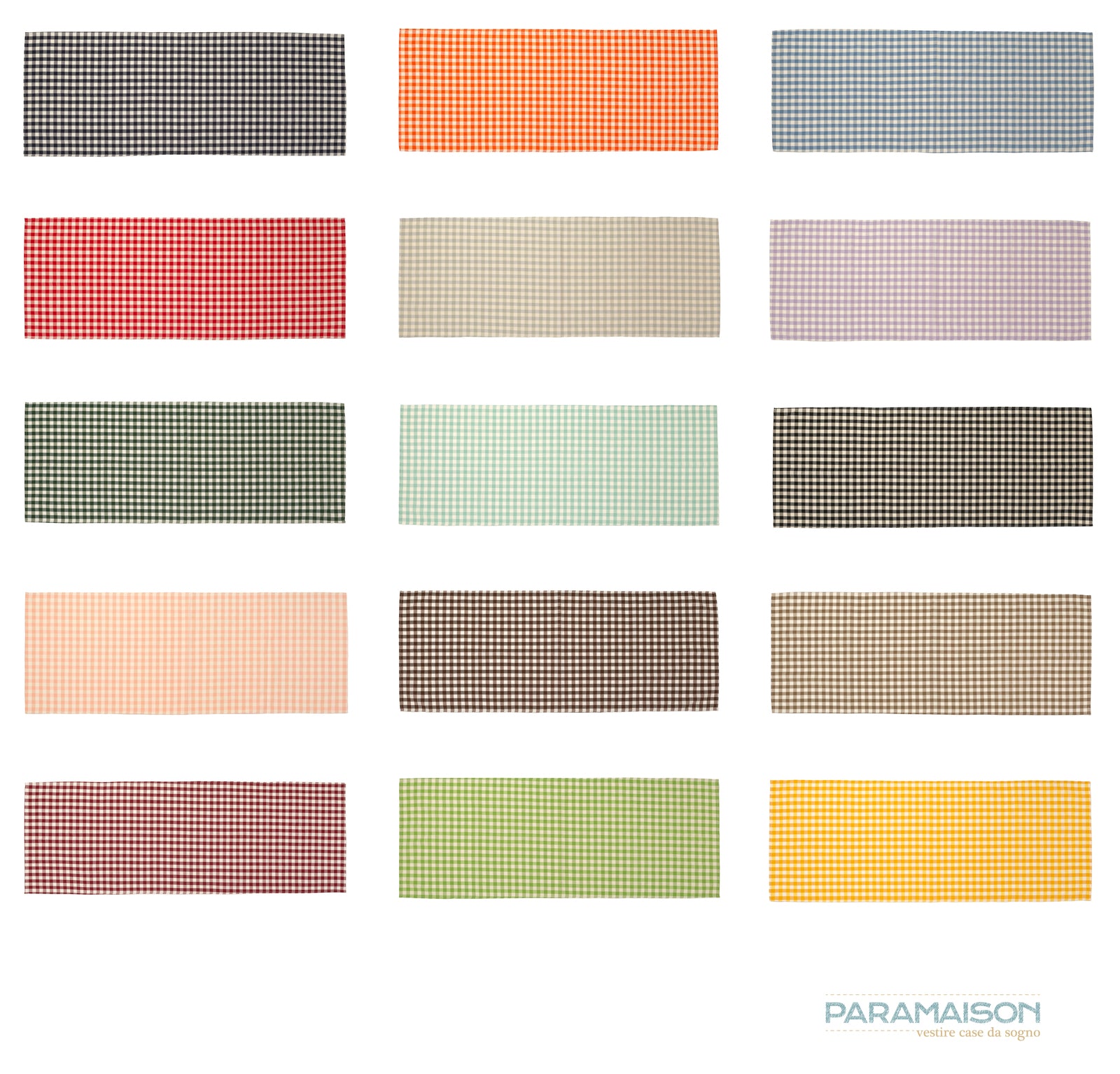 Runner a Quadretti Stile Country 40x140 cm in Cotone e Poliestere Vari Colori