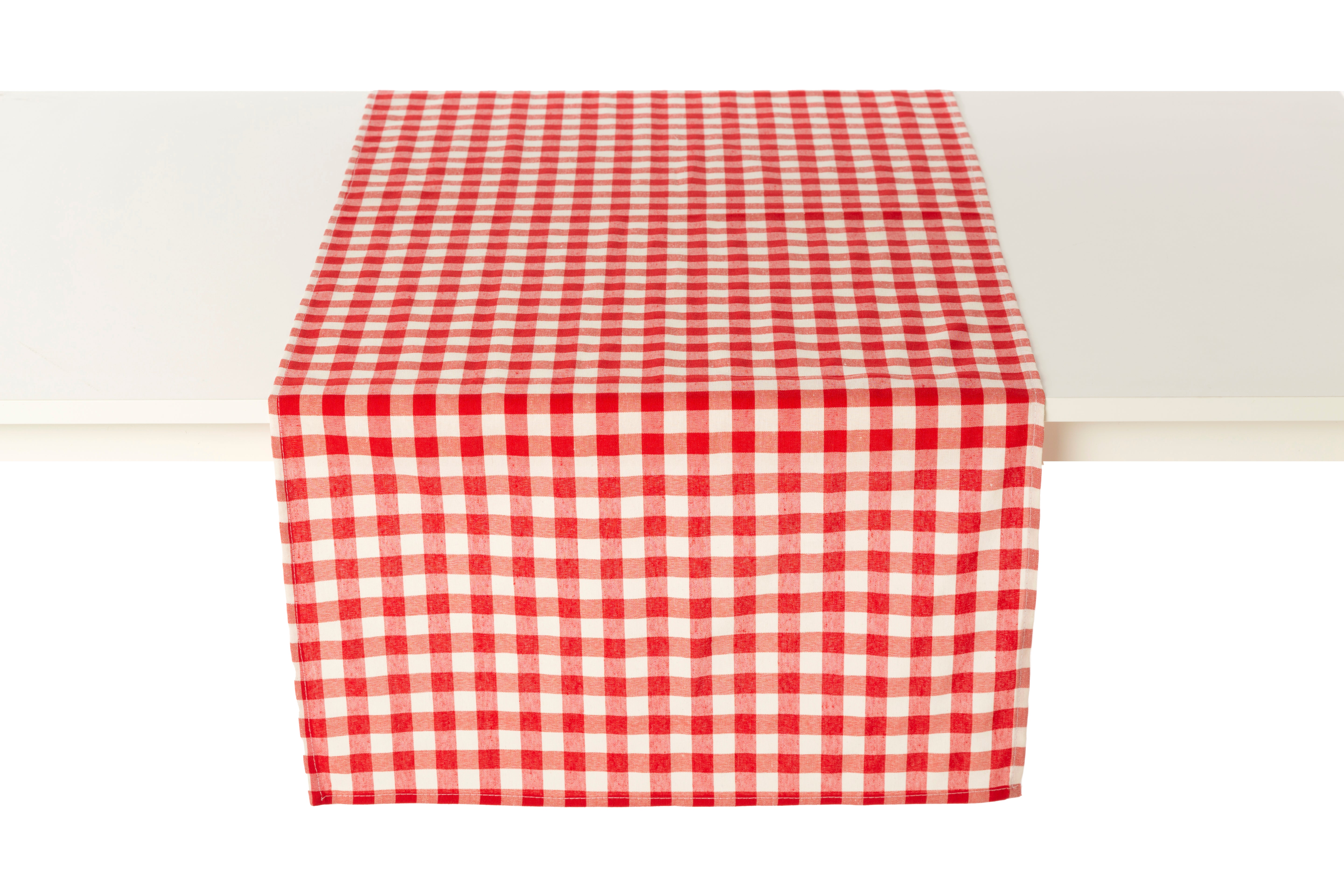 Runner a Quadretti Stile Country 40x140 cm in Cotone e Poliestere Vari Colori