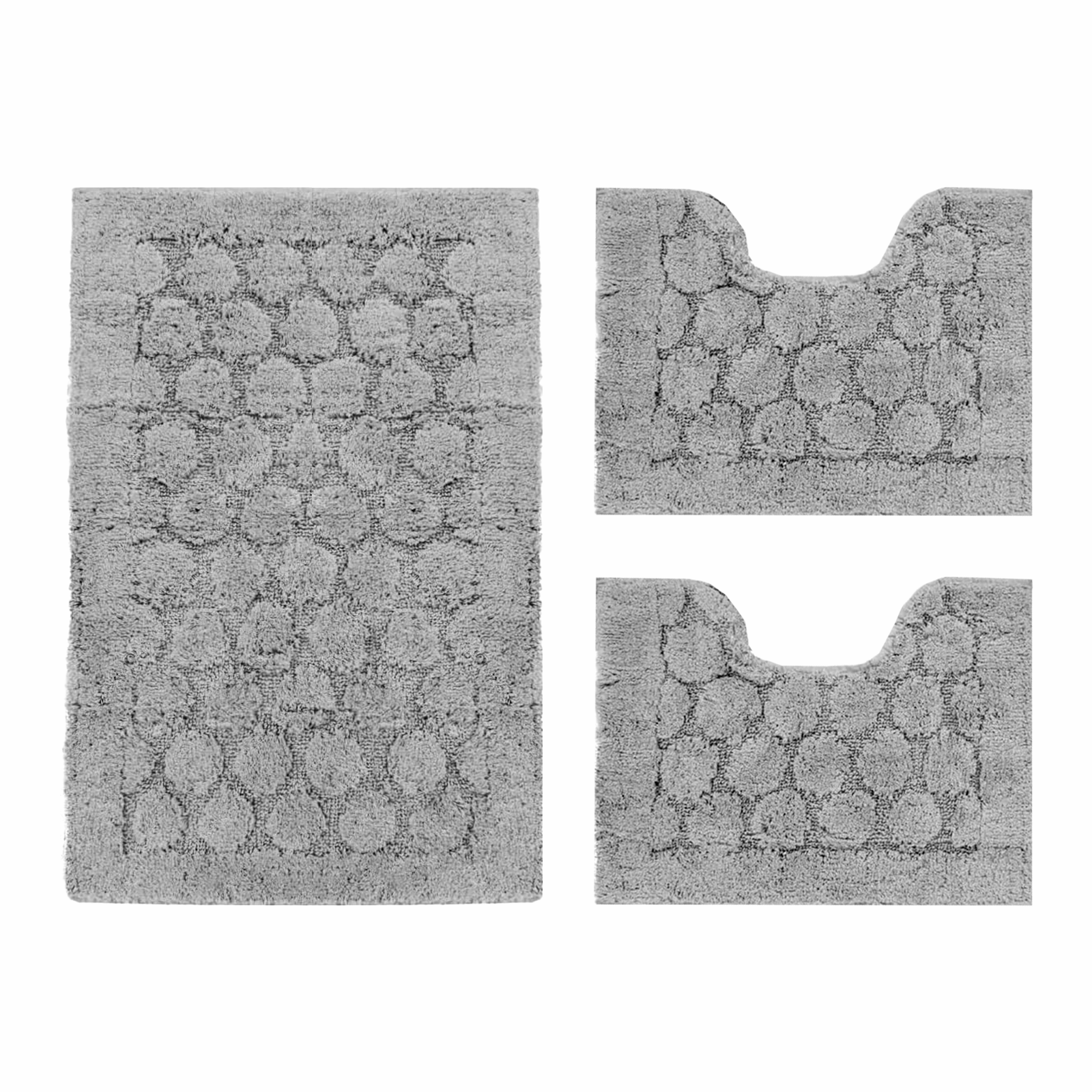 Tris Bagno 3 Pezzi Soft Design Cerchi Morbido in Cotone Assorbente vari colori