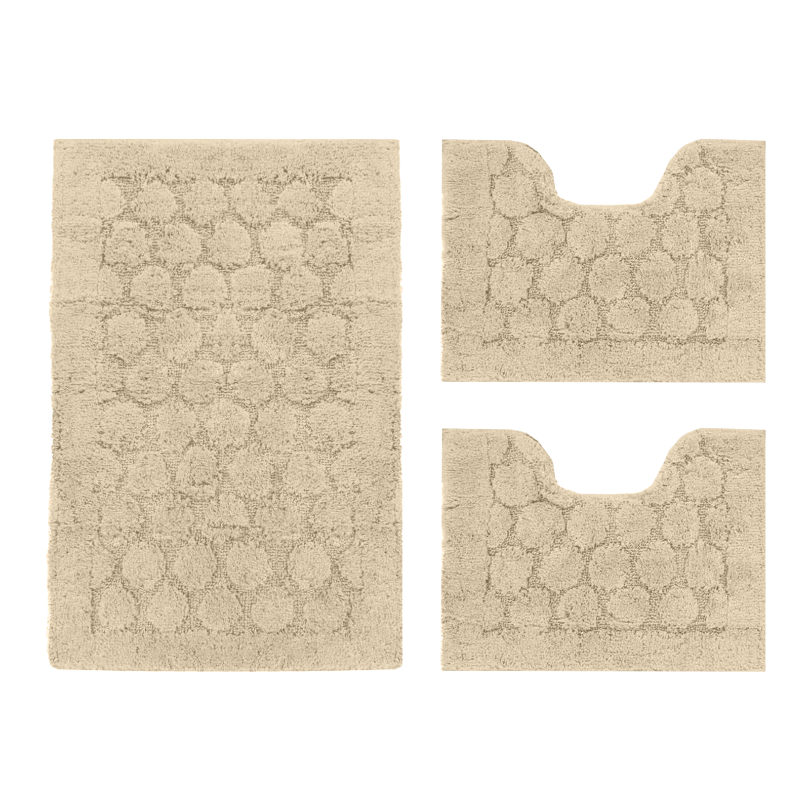 Tris Bagno 3 Pezzi Soft Design Cerchi Morbido in Cotone Assorbente vari colori