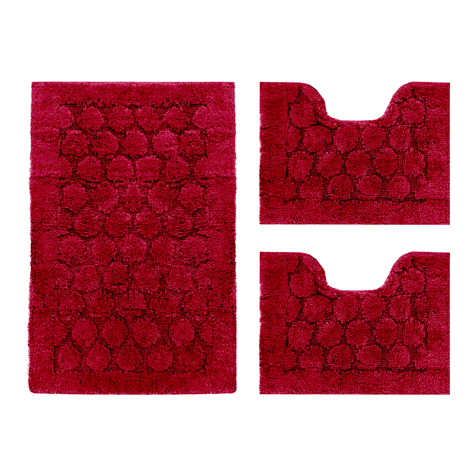 Tris Bagno 3 Pezzi Soft Design Cerchi Morbido in Cotone Assorbente vari colori