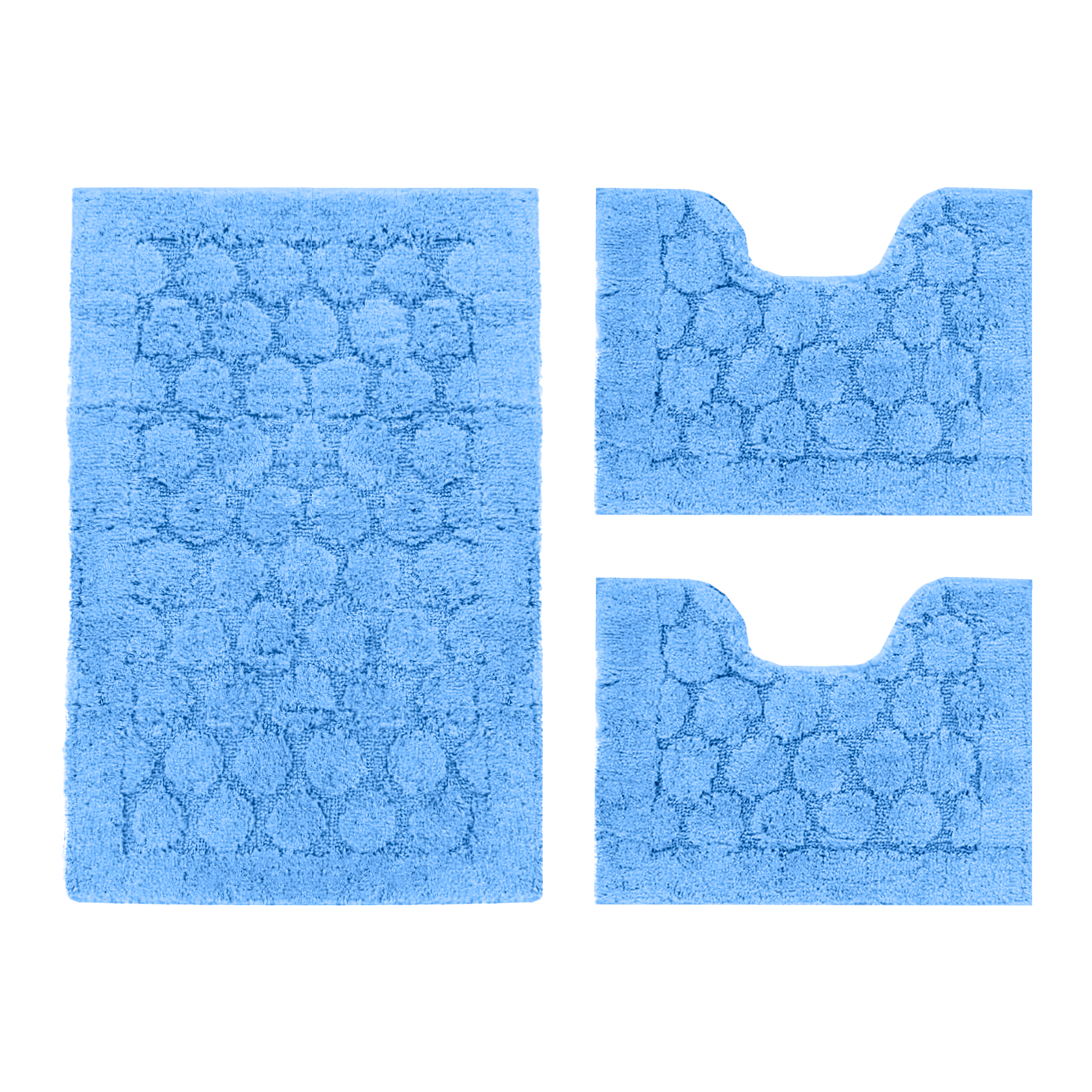 Tris Bagno 3 Pezzi Soft Design Cerchi Morbido in Cotone Assorbente vari colori