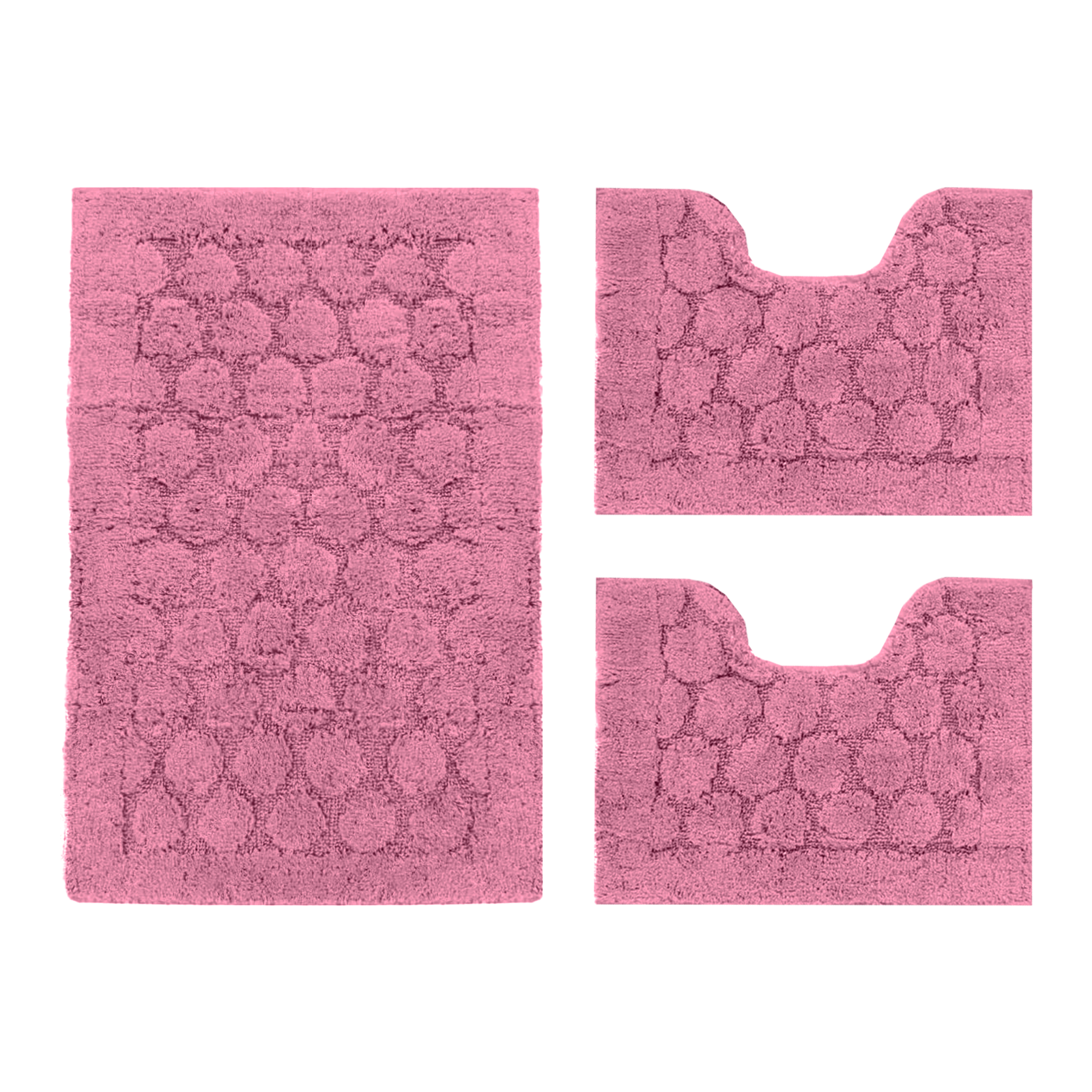 Tris Bagno 3 Pezzi Soft Design Cerchi Morbido in Cotone Assorbente vari colori