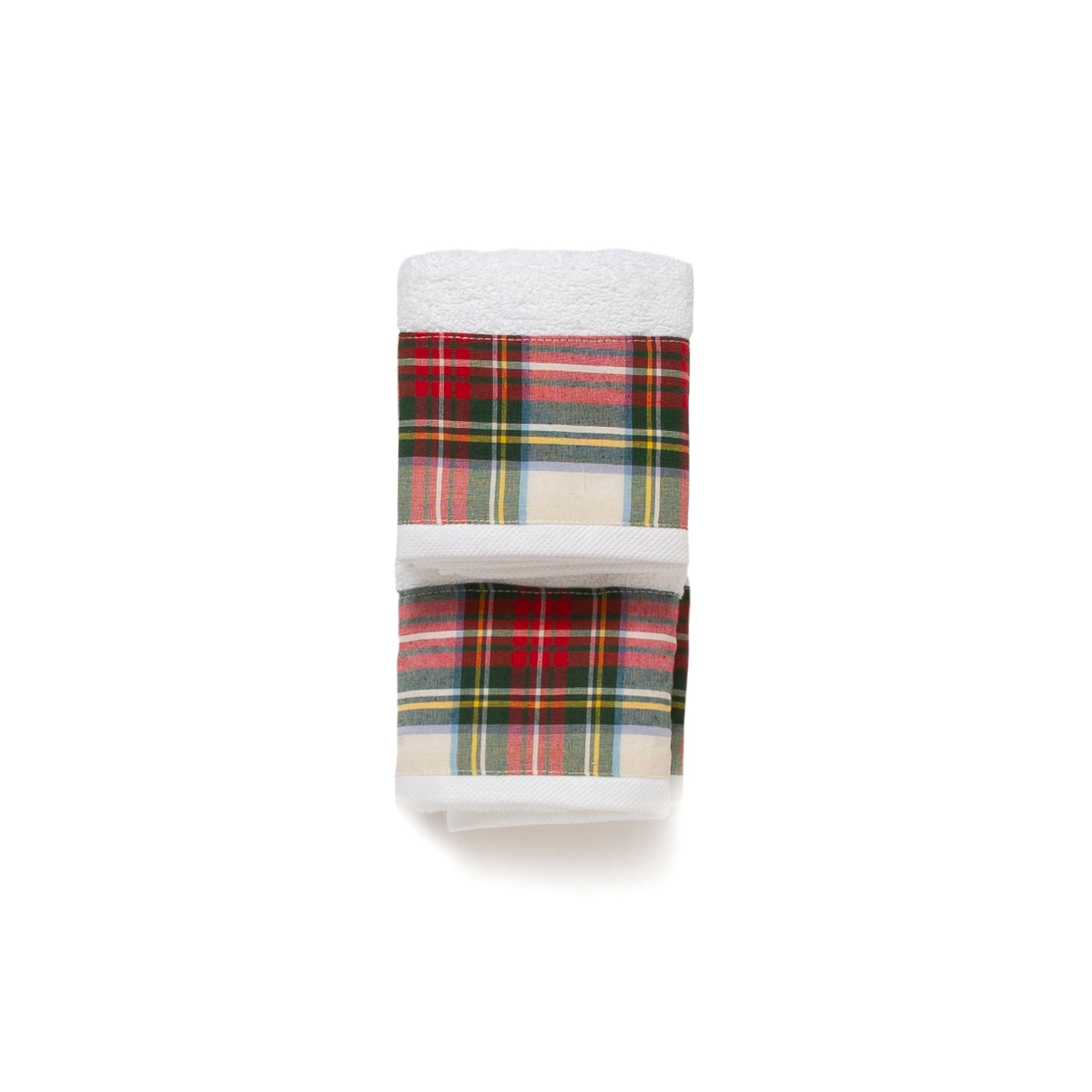Set asciugamani 1+1 natalizio Tartan scozzese in spugna di cotone