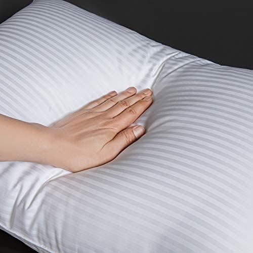 Set 2 pz fodera copriguanciale Rigata in cotone fasciato 50x80 cm bianco